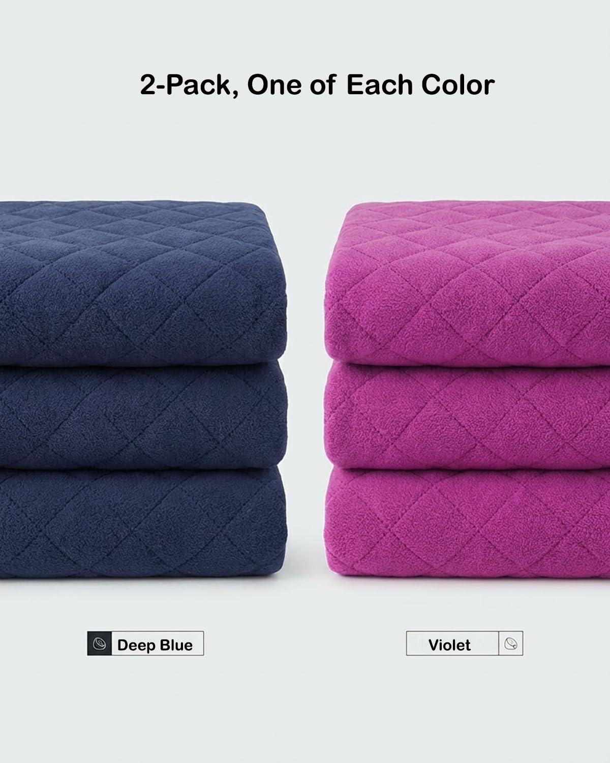 Waterproof Outdoor Stadium Blanket – Quilted & Windproof, 57"x49" Compact Picnic & Beach Blanket for Camping, Sports, Travel – Car Seat Cover for Post-Water Activities (Navy+Violet)