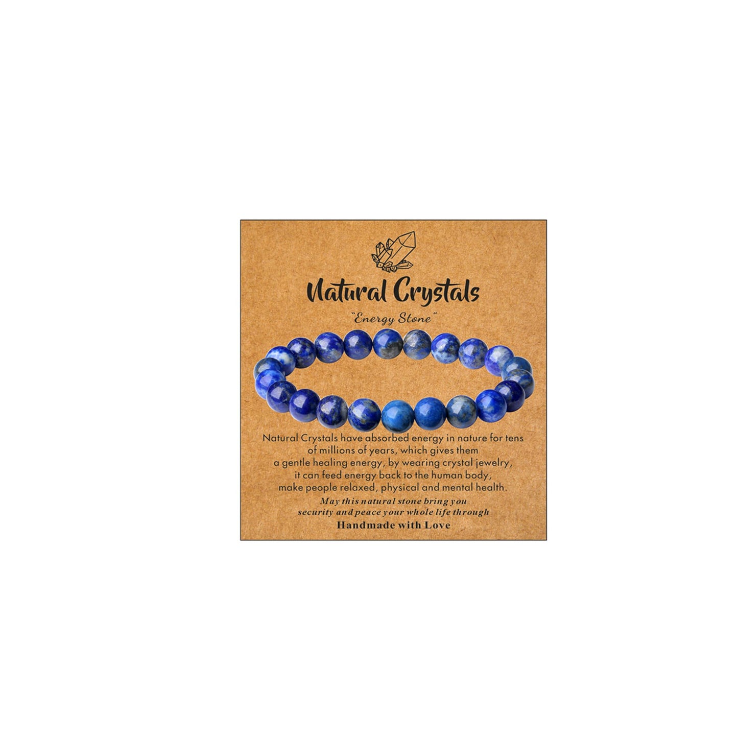 MAIBAOTA Blue Bracelets for Women Blue Gifts for Women 8 mm Beaded Bracelets for Women Men Stone Jewelry Lapis Lazuli Bracelet