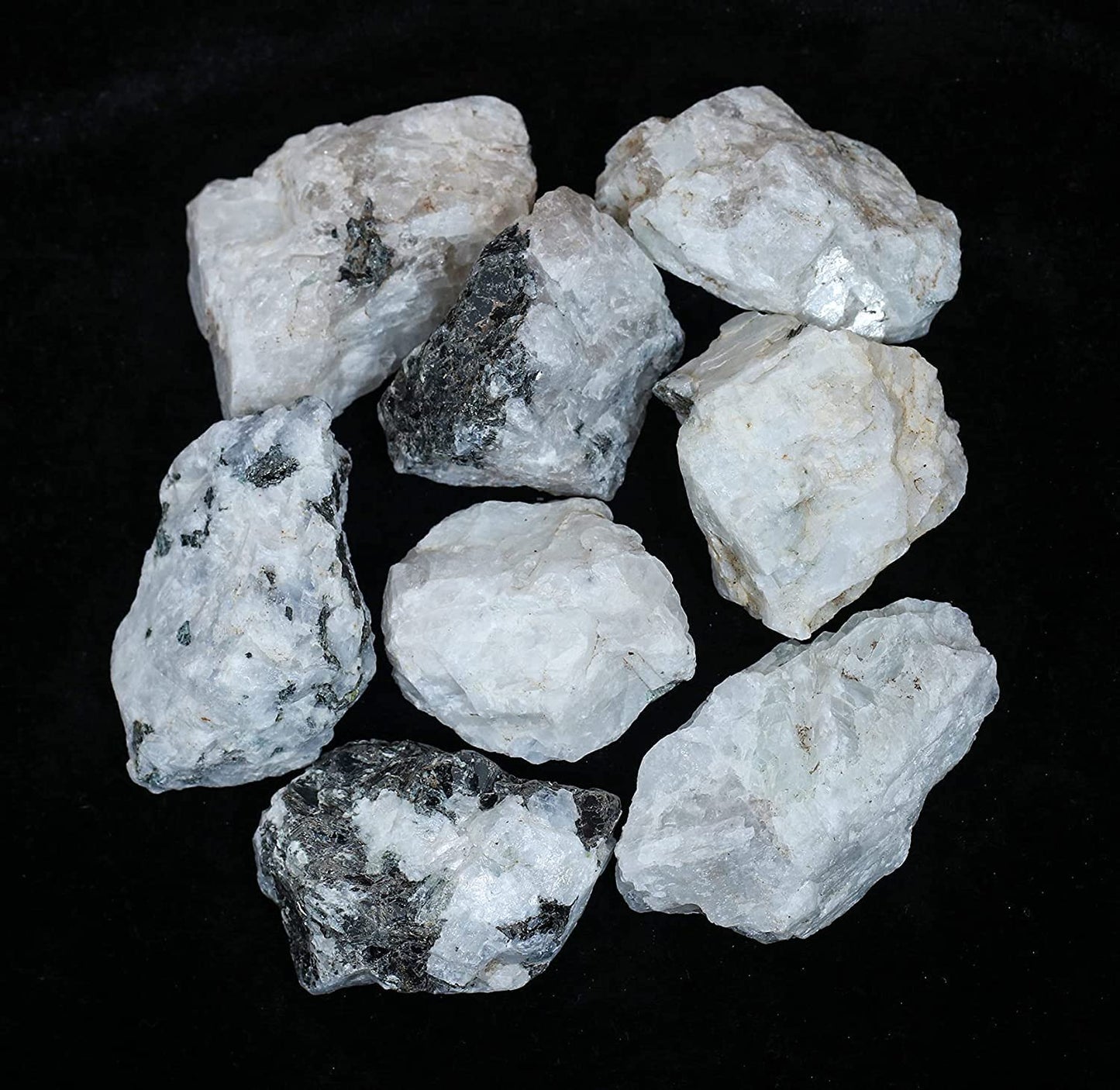 Rainbow Moonstone Rough Crystals and Healing Stones, Raw Stones and Crystals For Jewelry Making, Tumbling Bulk, Polishing, Lapidary, Fountain Rocks, Decoration, Wire Wrapping, Reiki Healing 1 lb