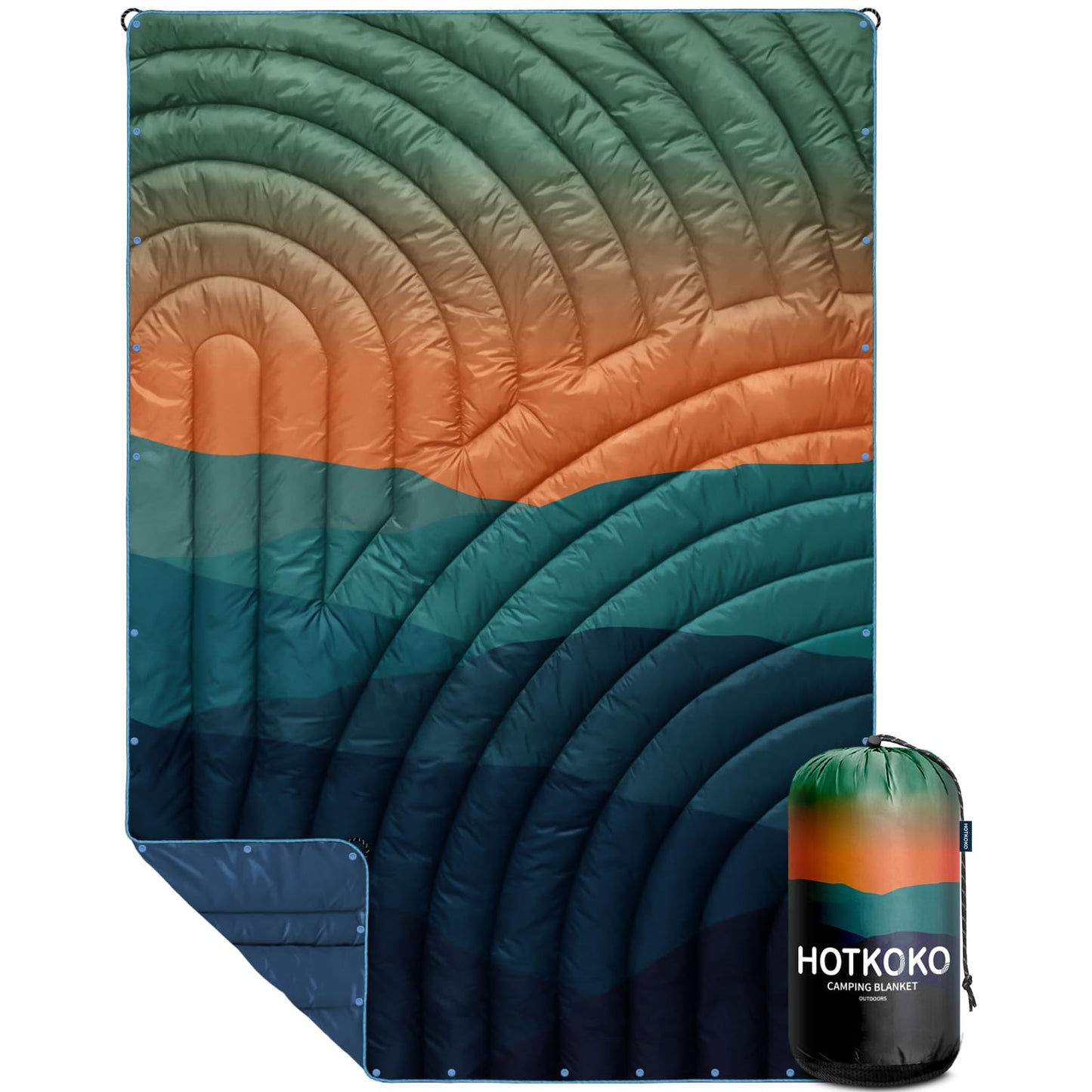 hotkoko Camping Blanket,Lightweight Puffy Camping Blanket Packable Down Camp Blanket for Outdoor,Traveling, Stadium, Hiking, Picnics with Packable Bag