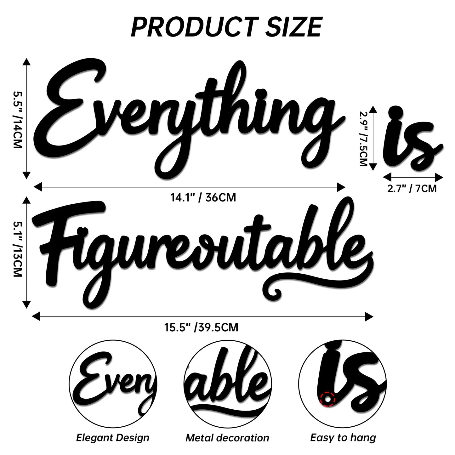 Slickss Everything is Figureoutable Office Wall Decor - Positive Affirmations Wall Art for Inspirational Motivational Wall Decor, Uplifting Office Art and Home Decor for a Motivated Mindset