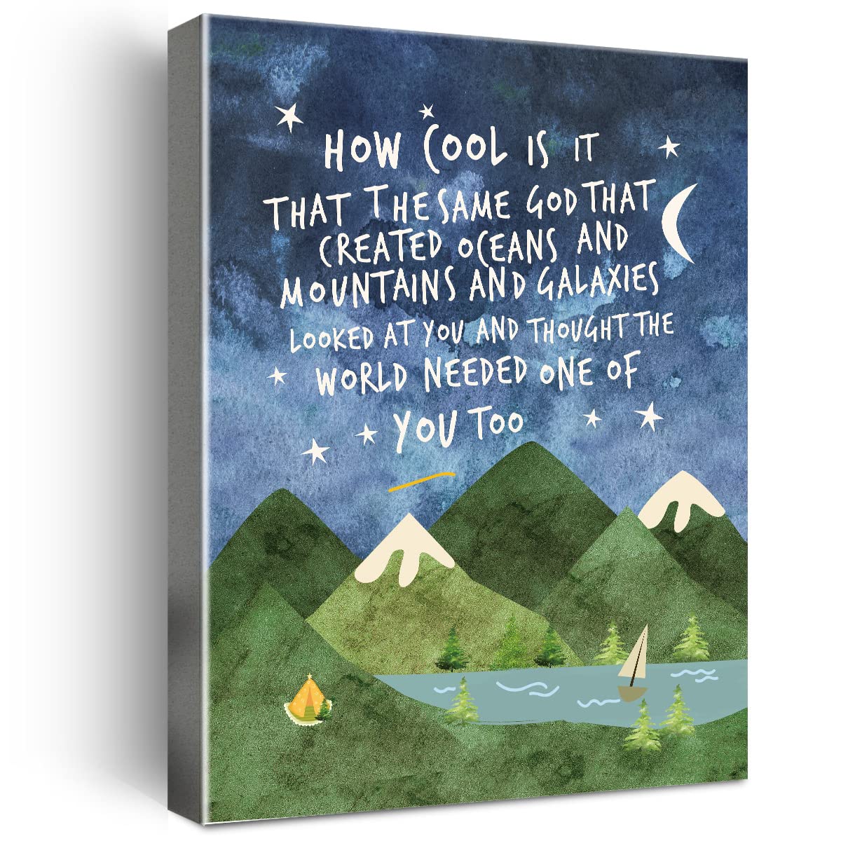 Wailozco Same God Creation Wall Art,Mountain Wall Art for Nursery Toddler Boy Room Wall Decor,Christian Kids Canvas Framed Poster Print,Adoption Gifts First Communion Gifts for Boys