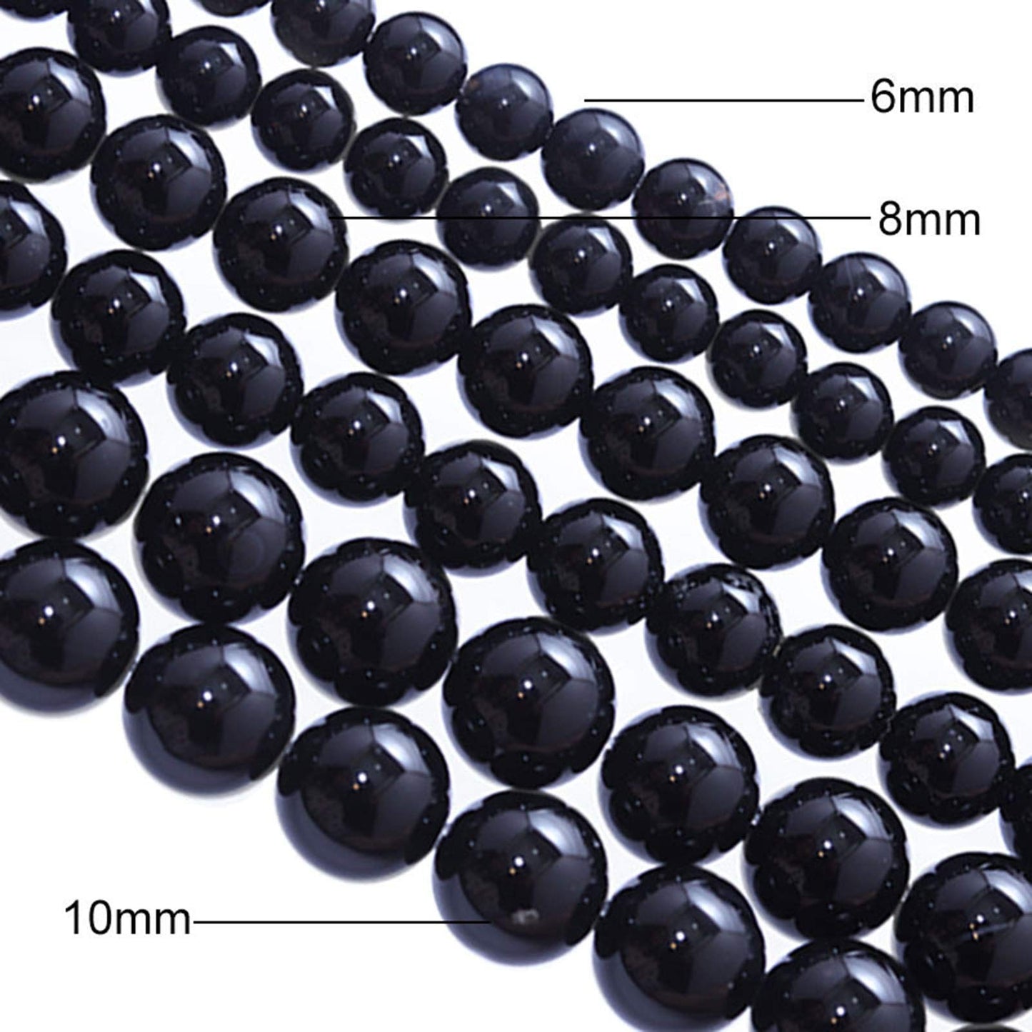 Filluck Natural Stone Beads 8mm Black Polished Round Smooth Agates Gemstone Beads for Jewelry Making 15 Inch(Black Onyx,8mm)