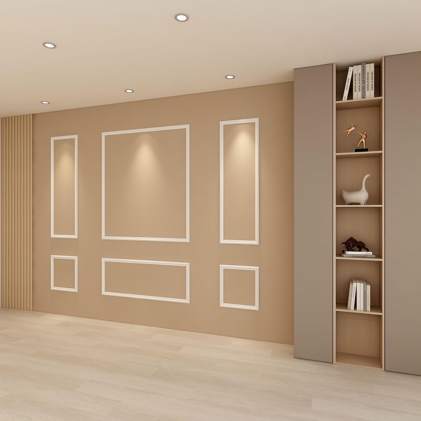 NOTASA Peel and Stick Wall Molding Kit, Accent Wall Panels for Interior Wall Decor with Double-Sided Tape, 3 Set Pre-Cut PS Wainscoting Panels (50 * 40 in)