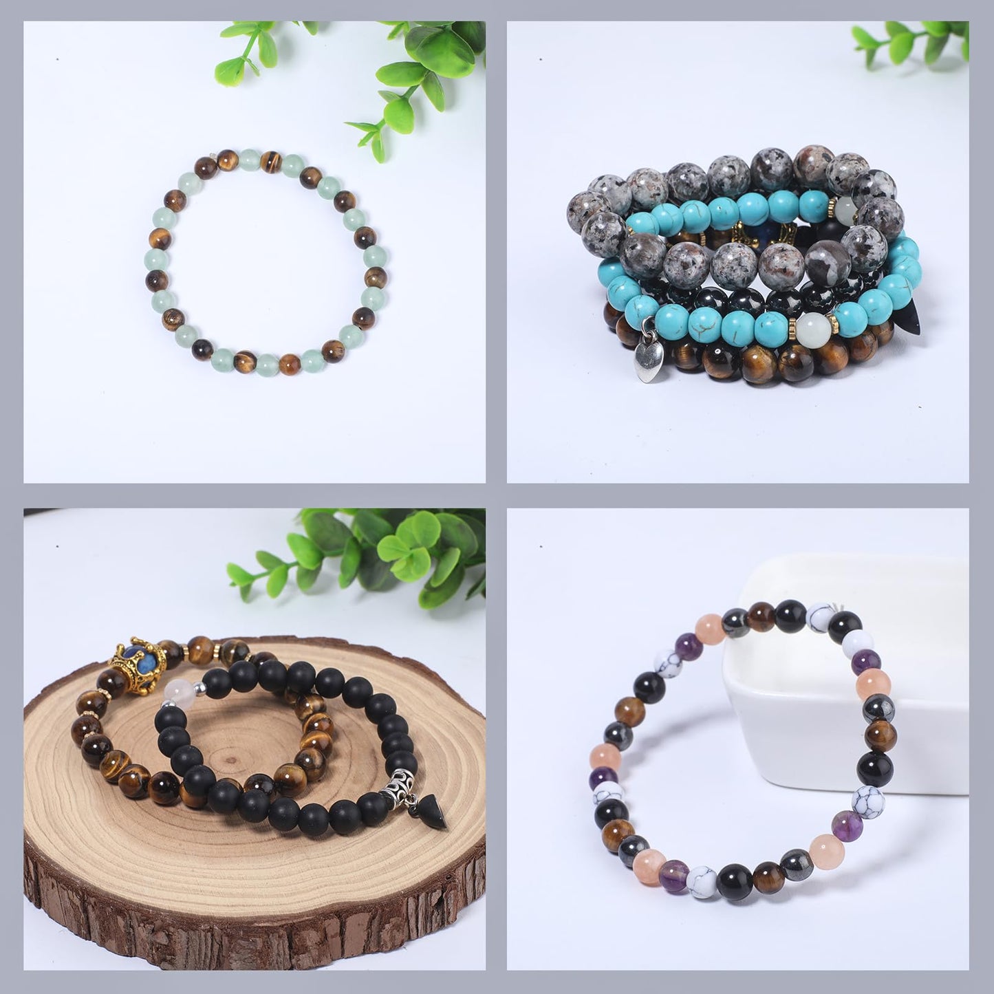 NITOPUPU 100Pcs 8mm Matte Black Flash Obsidian Beads for Jewelry Making, Natural Round Loose Gemstone Stone Bead for Necklace Bracelets, Crafts for Adults with Crystal Stretch Cord