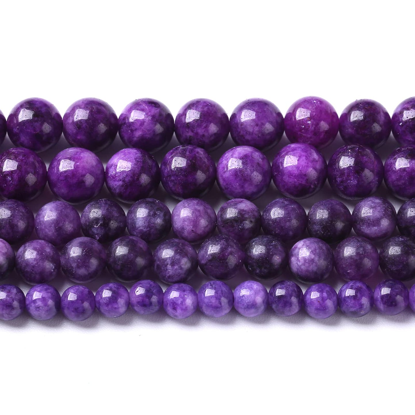 10mm 36pcs Natural Purple Lepidolite Jade Stone Beads for Jewelry Making DIY Bracelet Necklace Accessories Crystal Energy Healing Power Stone Beads (Charoite Jade, 10mm)