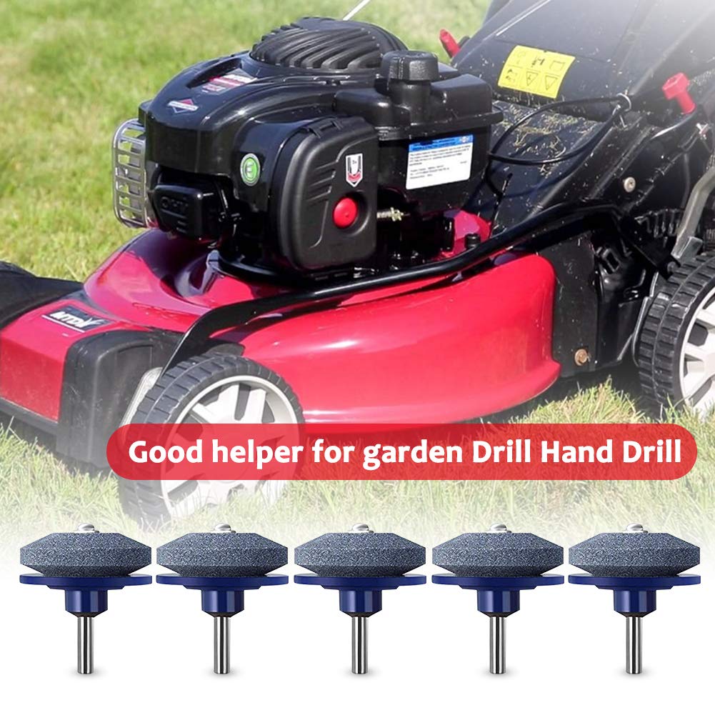cenoz Crafts Man Lawn Mower Blade Sharpener for Any Power Hand Drill by (5 Packs Blue)