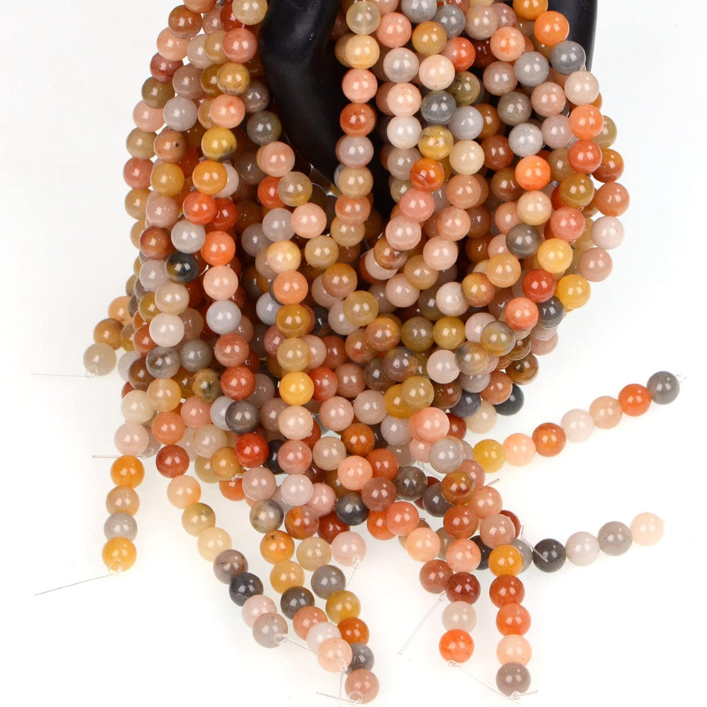 ICAI (Golden Jade) Natural Stone Beads Gemstone Round Loose Beads Crystal Energy Stone Healing Power for Jewelry Making DIY,1 Strand 35-37pcs(10mm)