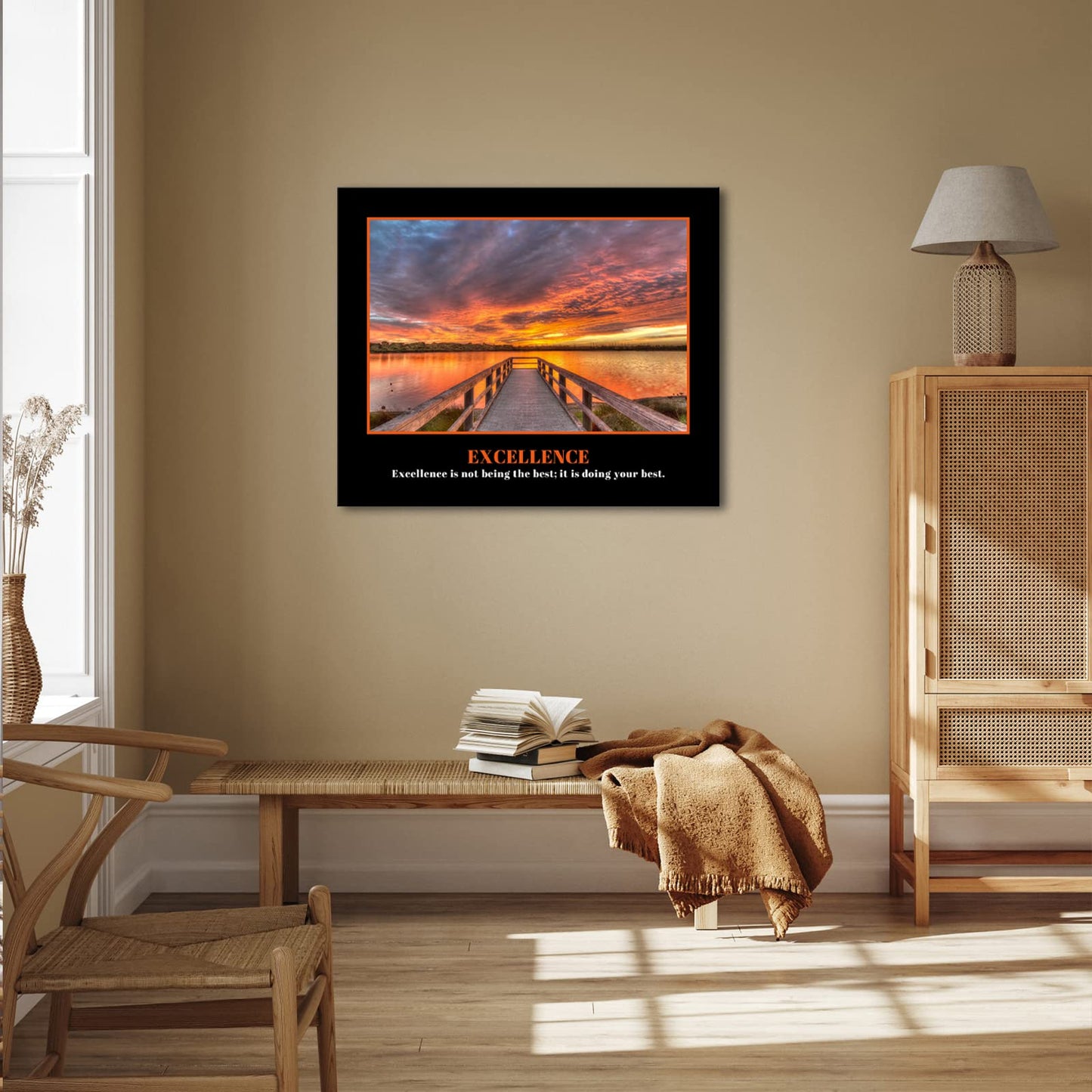 KREATIVE ARTS Excellence Canvas Quotes Art - Inspiring & Motivational Wall Prints Decor for Home & Office - Engaging Design with Uplifting Messages - Ideal Gift for Success Seekers 20x24inch