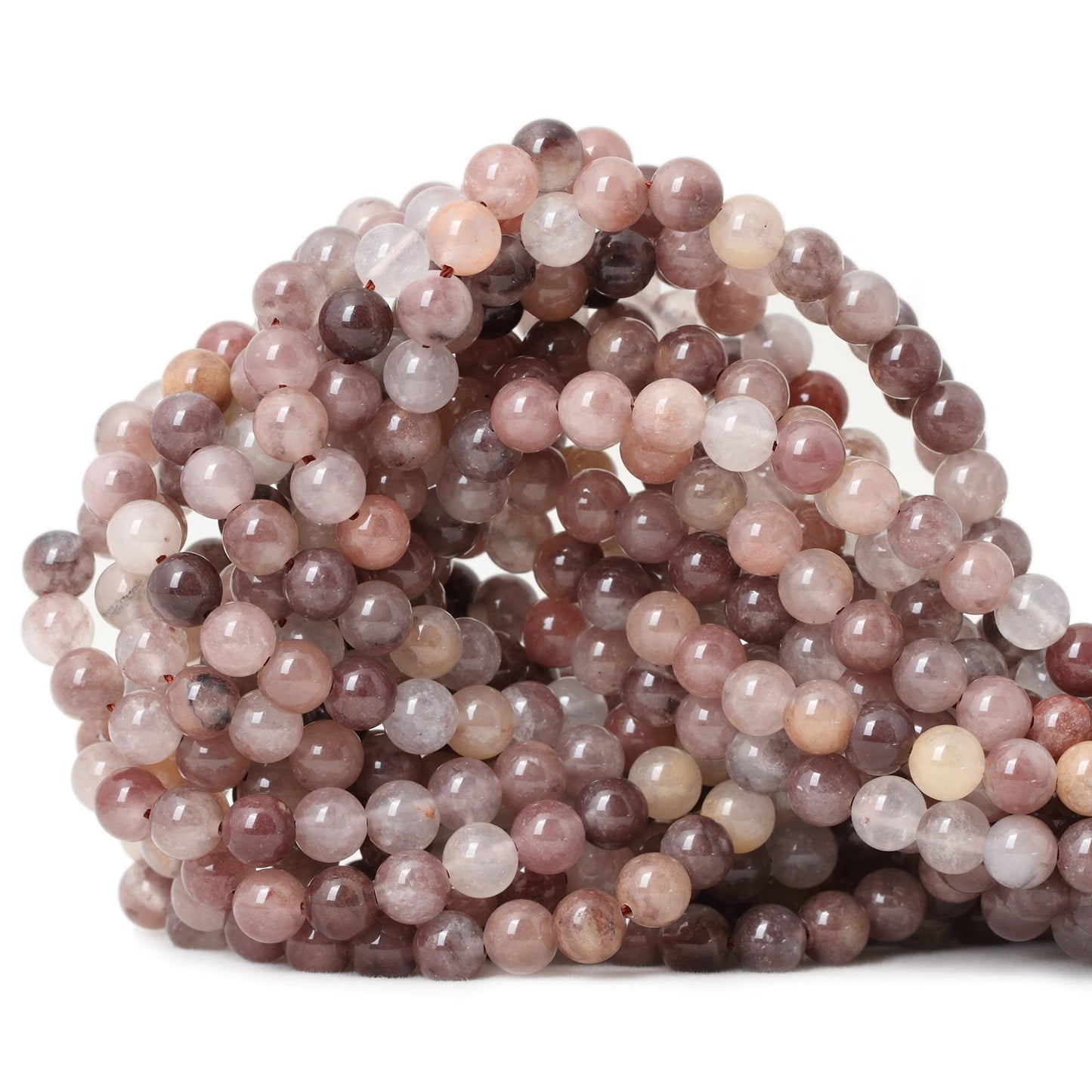 CHEAVIAN 60PCS 6mm Natural Pruple Berry Quartzite Crystal Round Loose Beads for Jewelry Making 1 Strand 15"