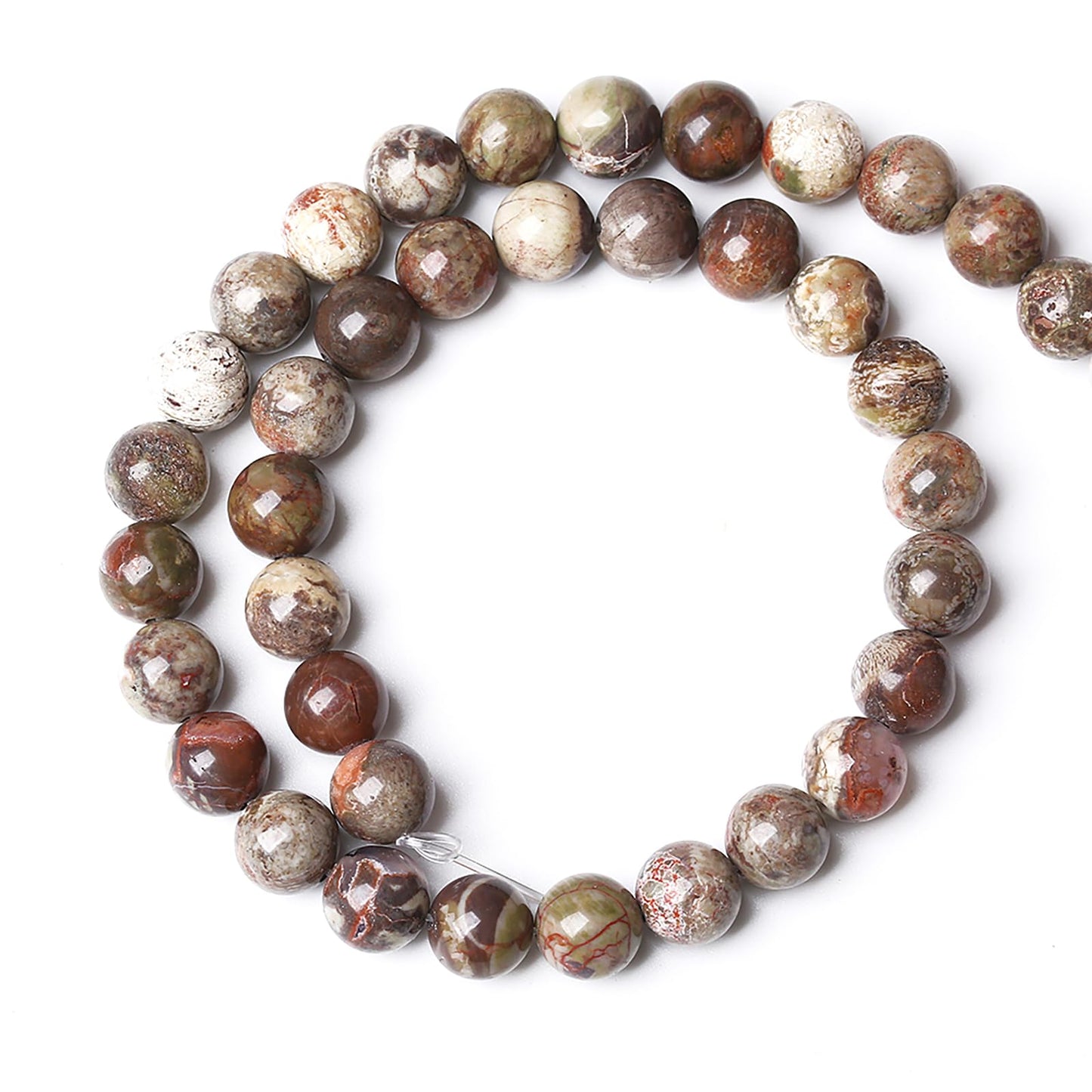 6MM 59PCS Natural Stone Flower Agate Spacer Loose Beads for Jewelry Making DIY Bracelet