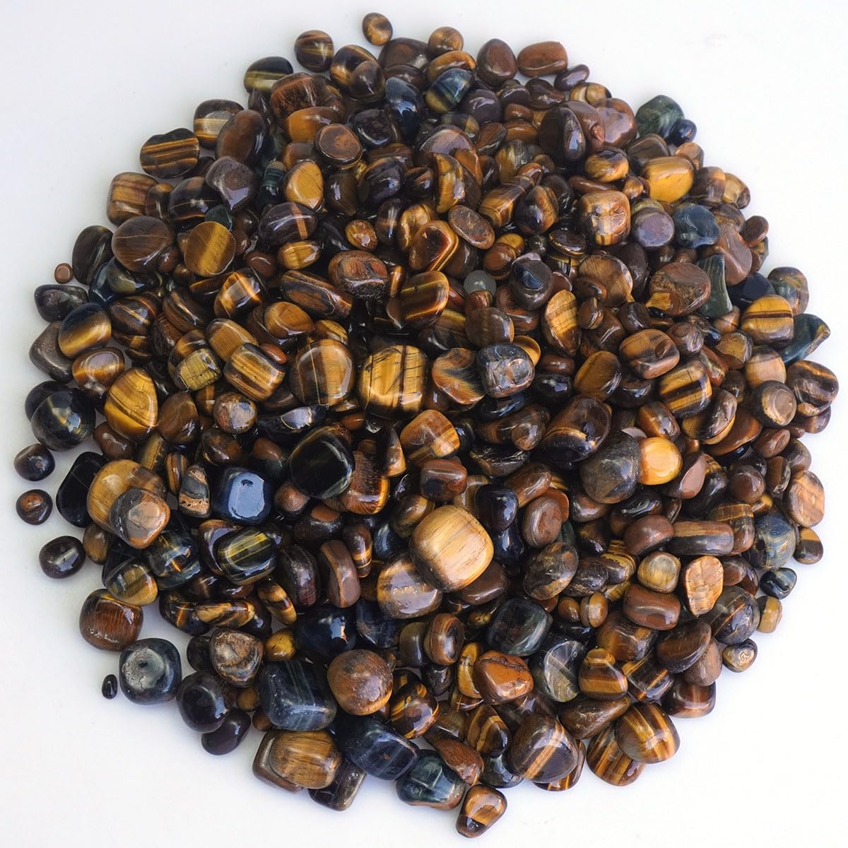 XMHOME 3 Pounds Bulk Tiger's Eye Tumbled Stones - Natural Polished Gemstones for Vase Filler, Jewelry Making, and Home Decoration