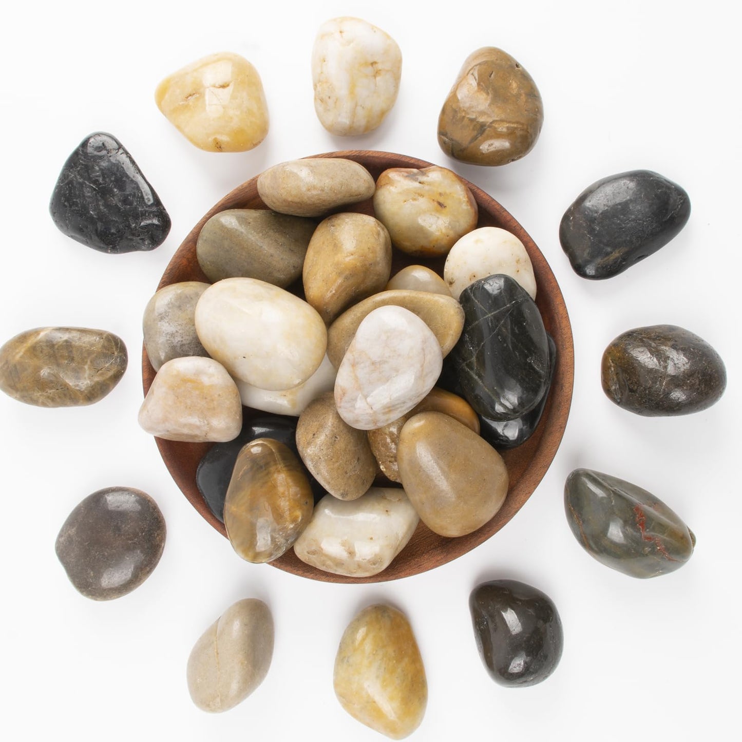 20lbs 1-2 Inch River Rocks, Decorative Mixed Pebbles for Garden Landscaping, Indoor Plants, Fish Tanks, Vases, and Succulents – Ideal for Home Decoration and Outdoor Gardens (Weight : 20 LB, Mixed)