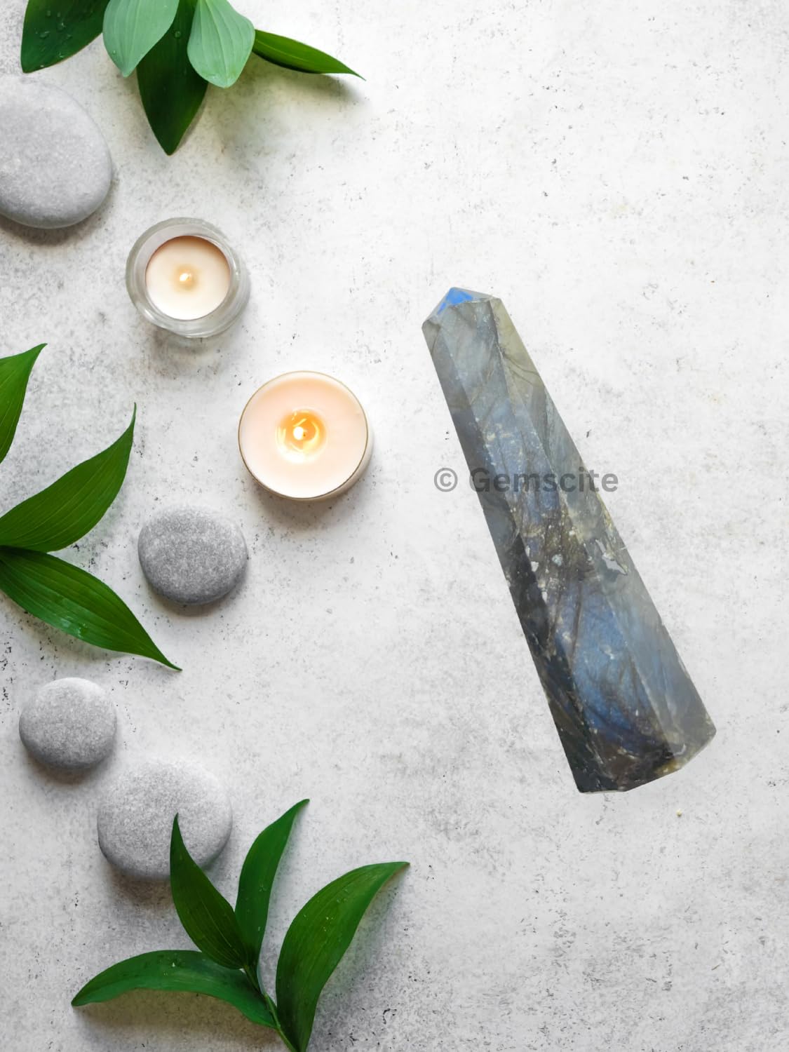 WholesaleGemShop 3 Inch (70 mm) Labradorite Gemstones Obelisk Tower Jumbo Facet Aura Rock Crystal Natural Polished Earth Wand Spirit