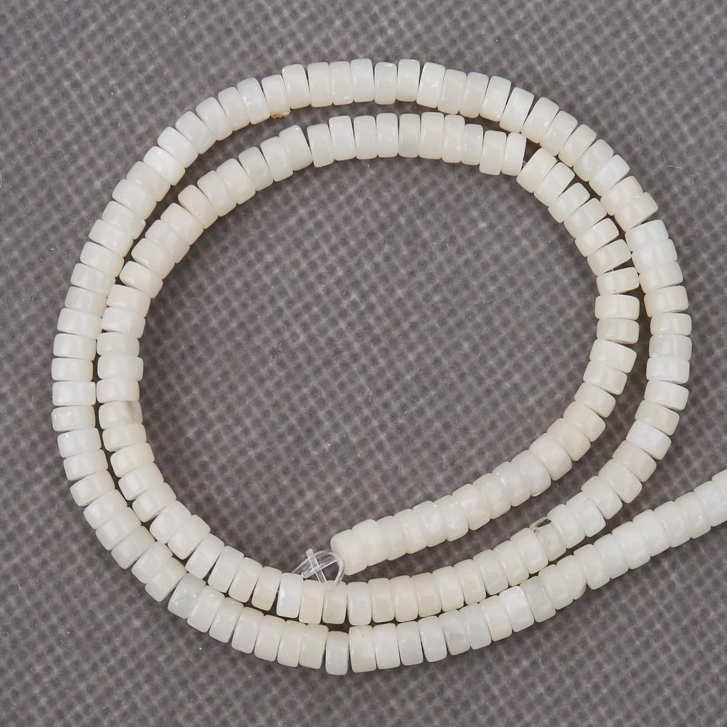 BONNY BOXX 150PCs Natural White Opal Spacer Beads, Loose Semi Precious Flat Round Gemstone Heishi Disc Stone Beads for Beading Jewelry Making 4mm*2mm