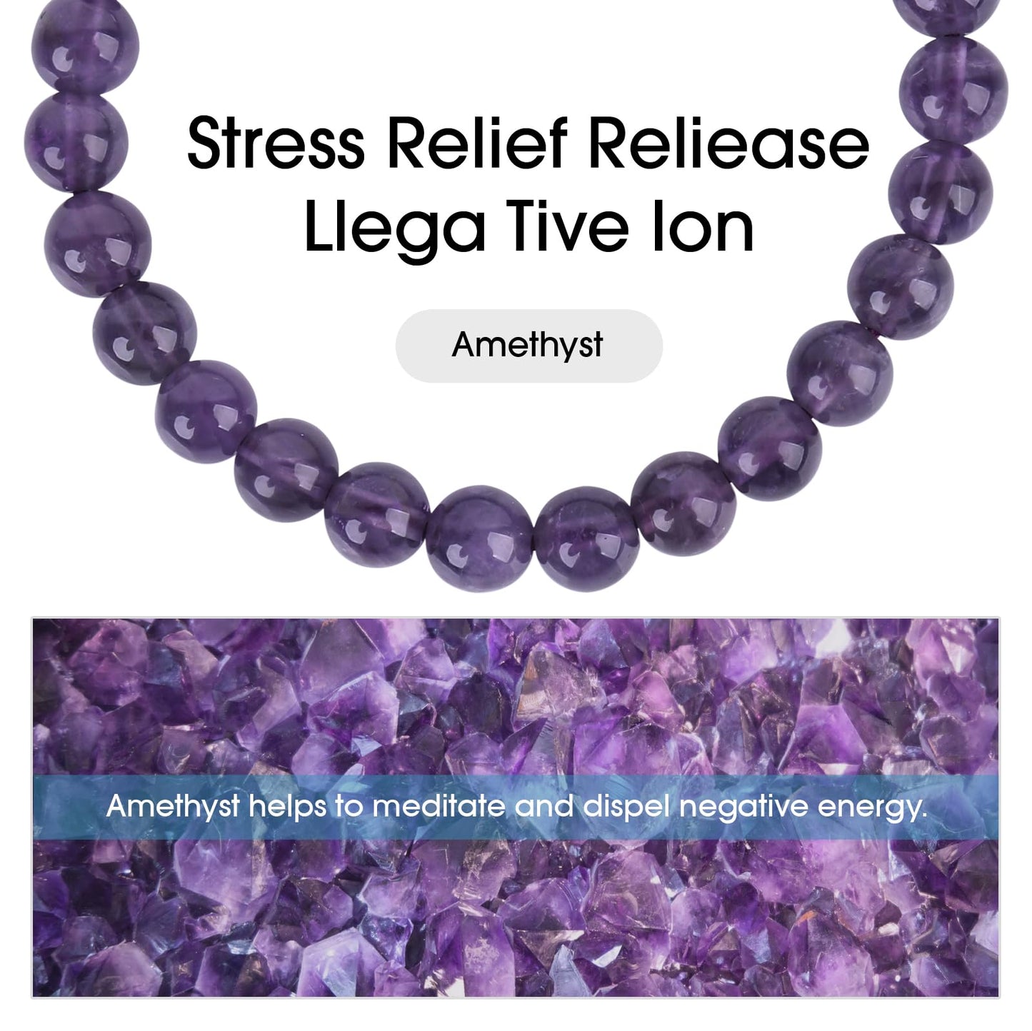 CARITATE Purple Amethyst Bracelet for Women 6mm - Beaded Bracelets for Women Amethyst Bracelet for Women Jewelry Adjustable - Anniversary Valentines Mothers Birthday Gifts for Her Girlfriend Wife
