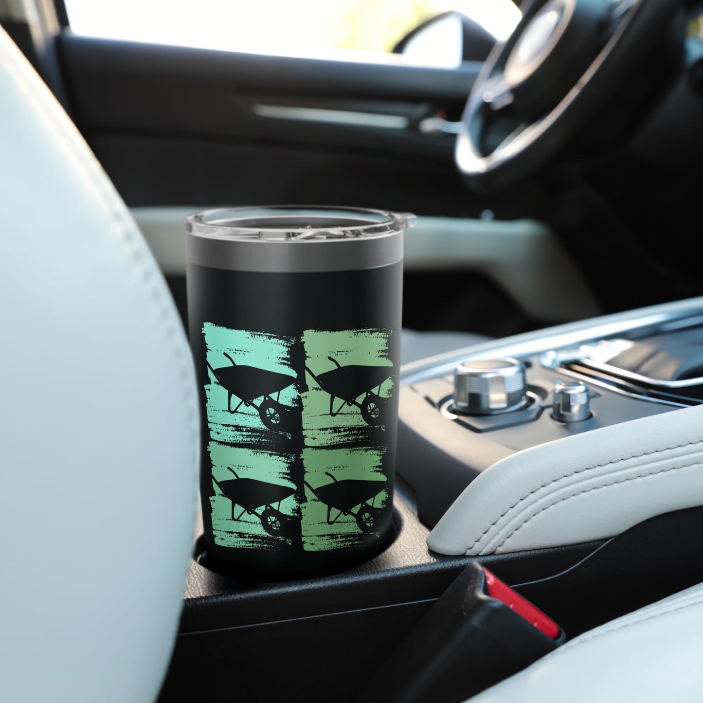 Wheelbarrow Gardener Retro Graphic, Wheelbarrow Stainless Steel Insulated Tumbler