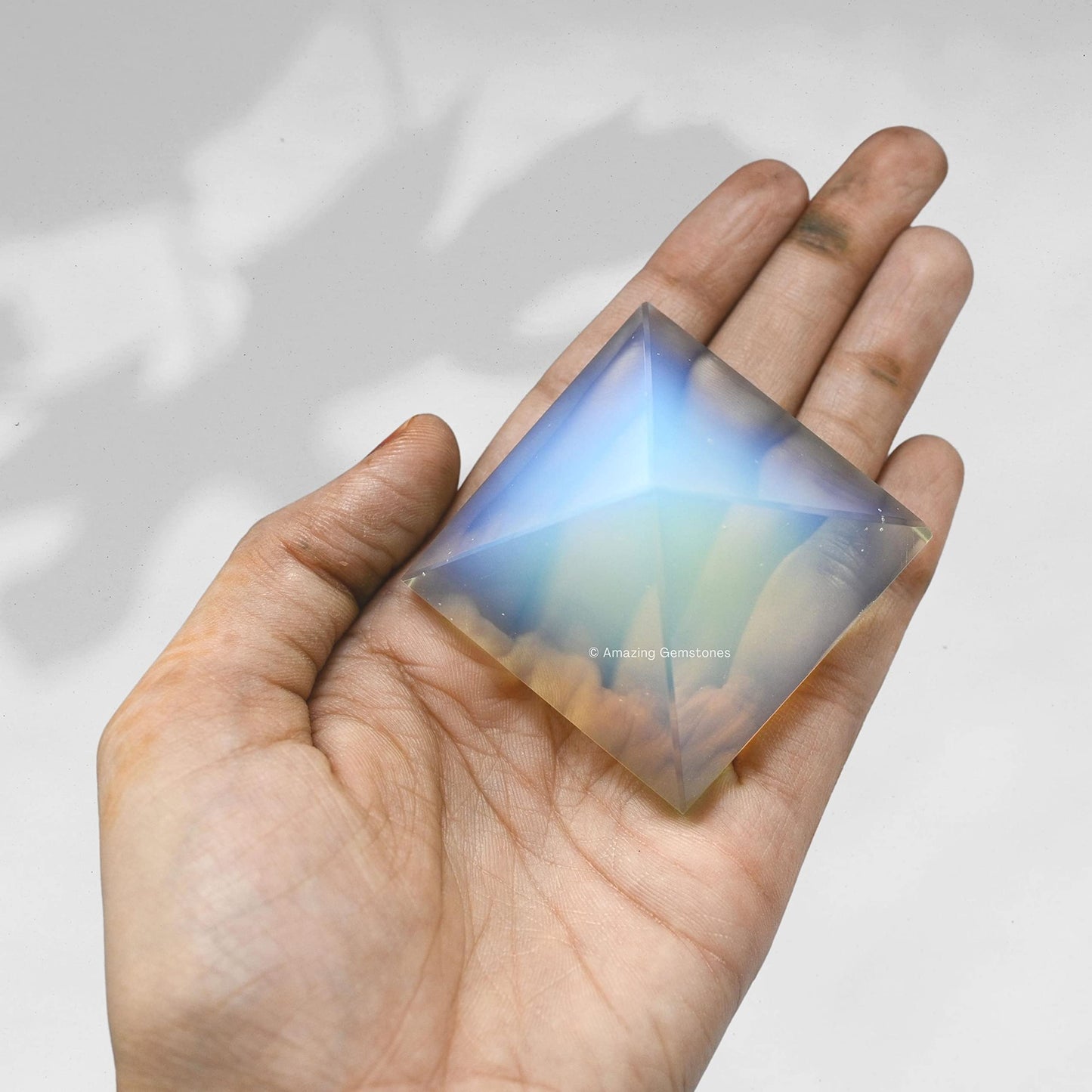 Amazing Gemstone Opalite Pyramid Crystal Healing Stones - 2" Great Pyramid Figurine of Natural Stone Pyramid for Meditation, Reiki, Chakra Balancing and Crystal Pyramids Grid