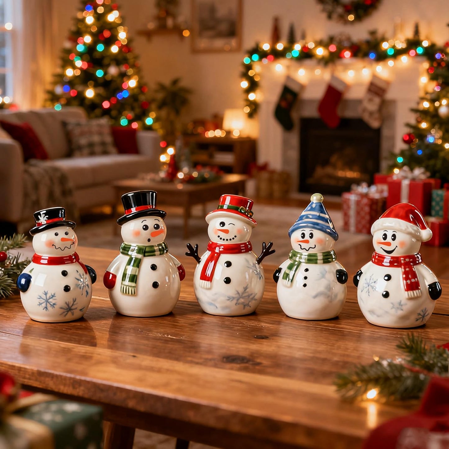 52PCS Snowman Face Stickers for Crafts, Snowman Face Decals for Christmas Ball Ornaments, Cups, Mugs, Jars, Window Stickers, DIY Christmas Tree Ornaments Decorations Holiday Crafts