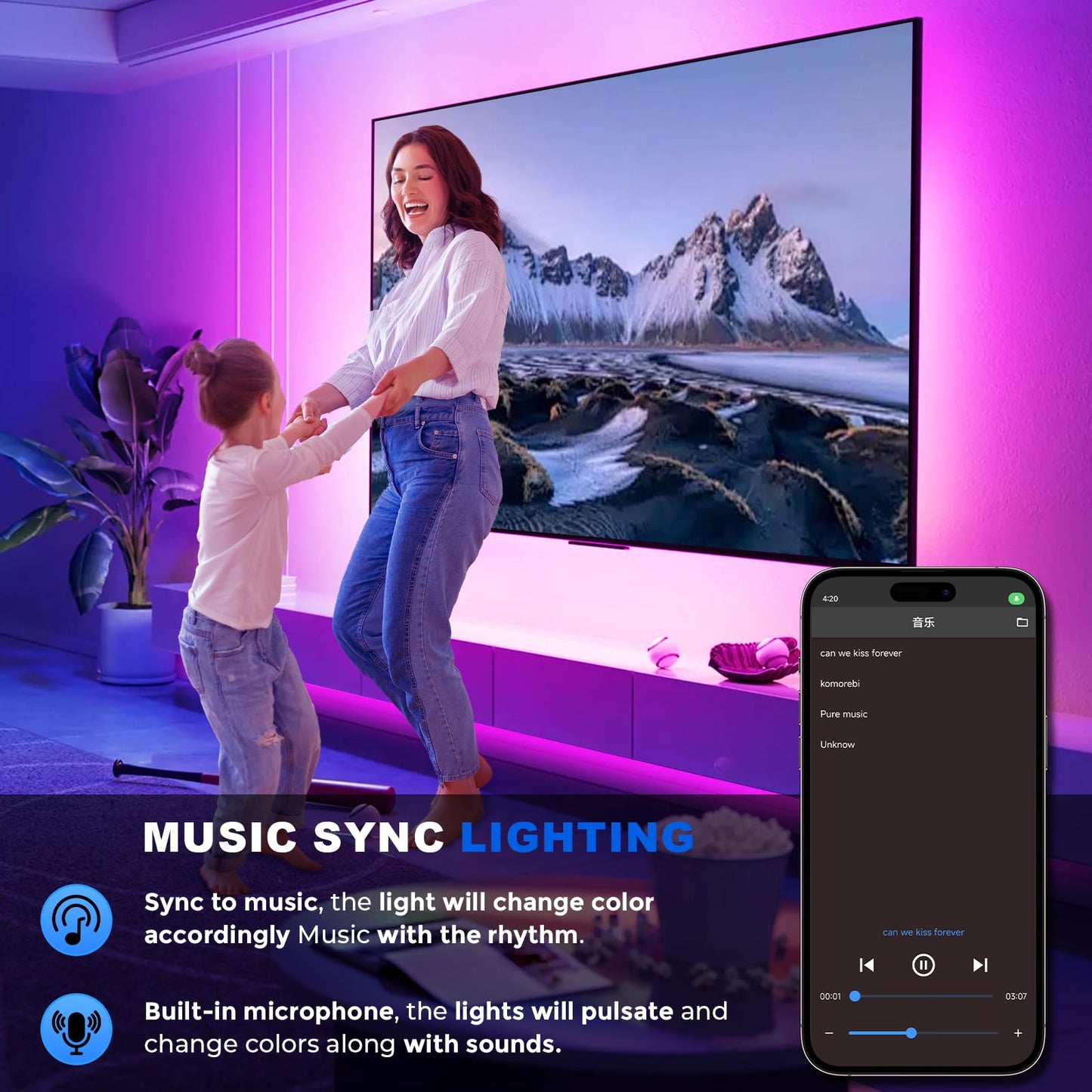 YILINM Neon RGB Rope Lights,IP67 Waterproof,Flexible Led Rope Lights,Control with App/Remote,Music Sync,for Gaming Room Living Bedroom Wall Decor (20FT)