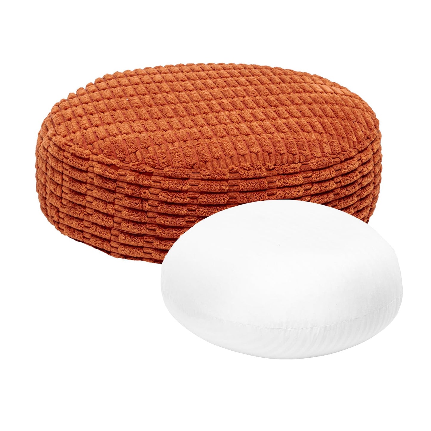 Asuprui Round Floor Pillow Soft Floor Cushion for Sitting Fur Meditation Pillow Premium Yoga Pillow for Living Room Bedroom Balcony Outdoor (Orange)