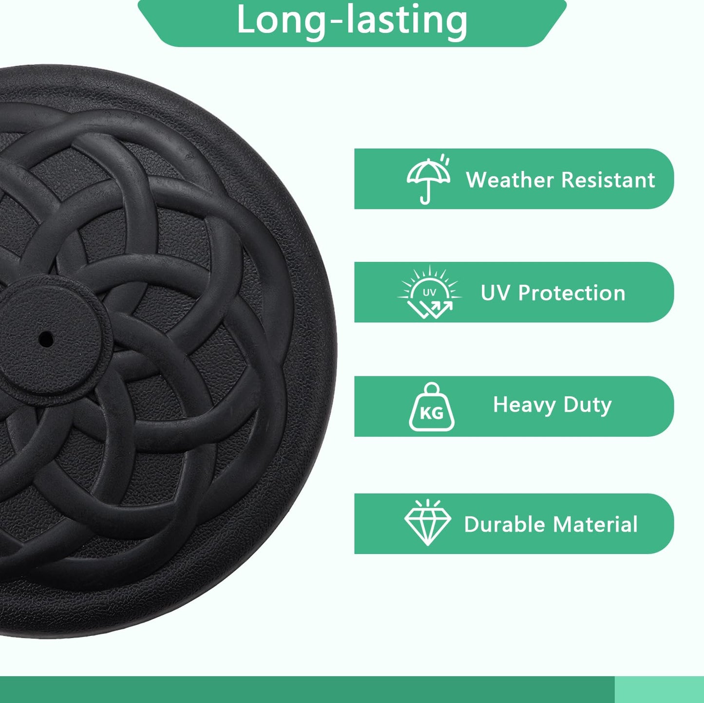 Helios&Hestia 31 lb Heavy Duty Umbrella Base, Round Resin Stand Weight for Patio Outdoor Market Table Umbrella, Black