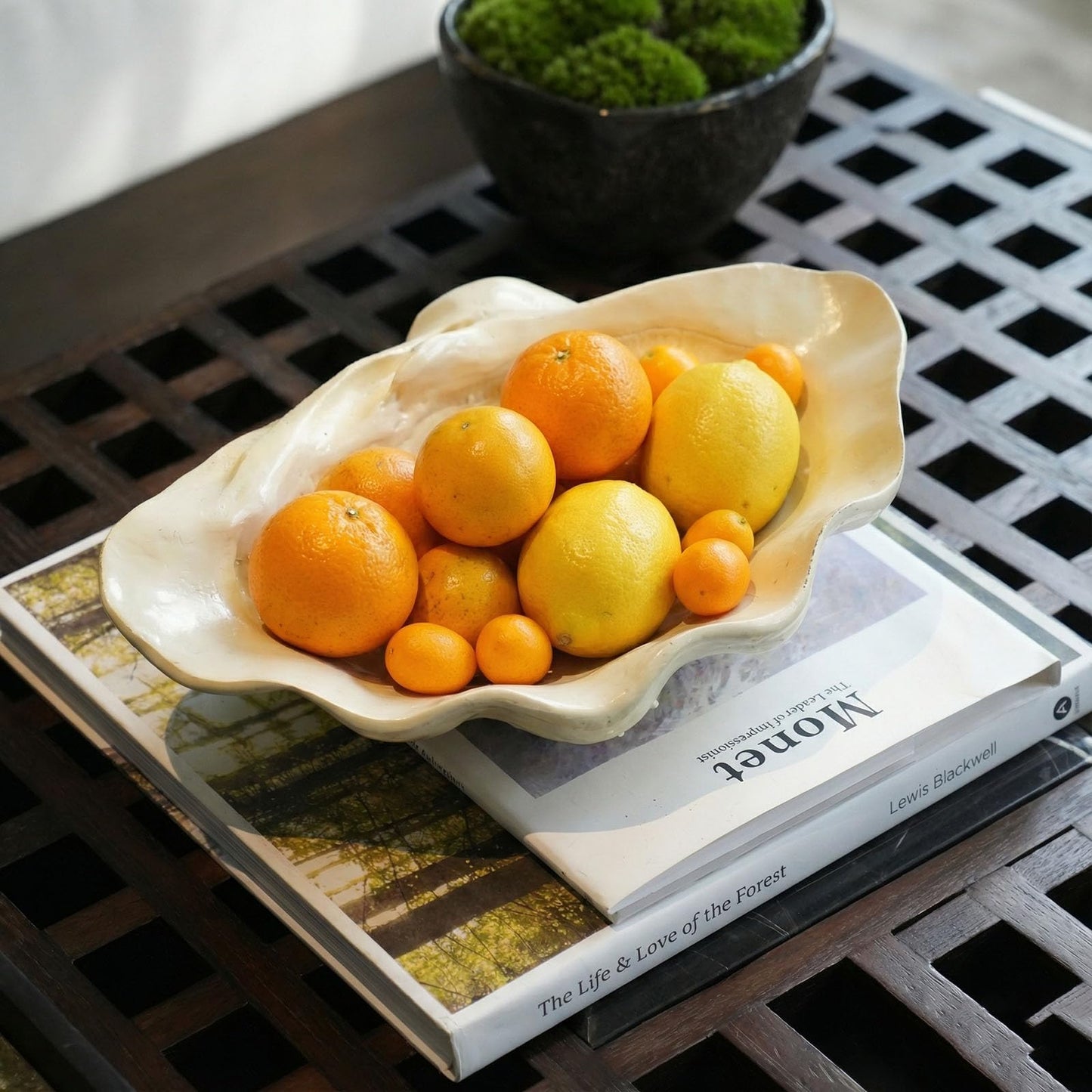 SKCSI Artificial Shell-decorated bowl Chocolate snack bowl in the living room Key bowl at the entranceway Shell-shaped resin decorative bowl
