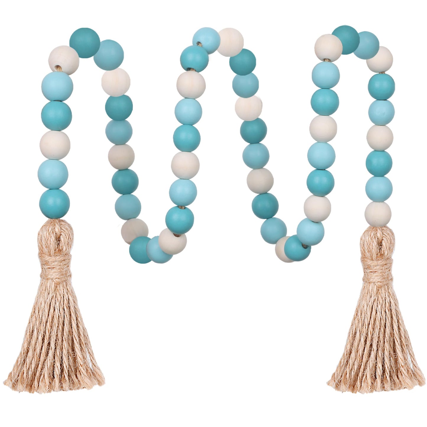 Meplait Wood Bead Garland,39in Farmhouse Beads with Tassels Boho Beads for Tiered Tray Decorative Beads Home Decor
