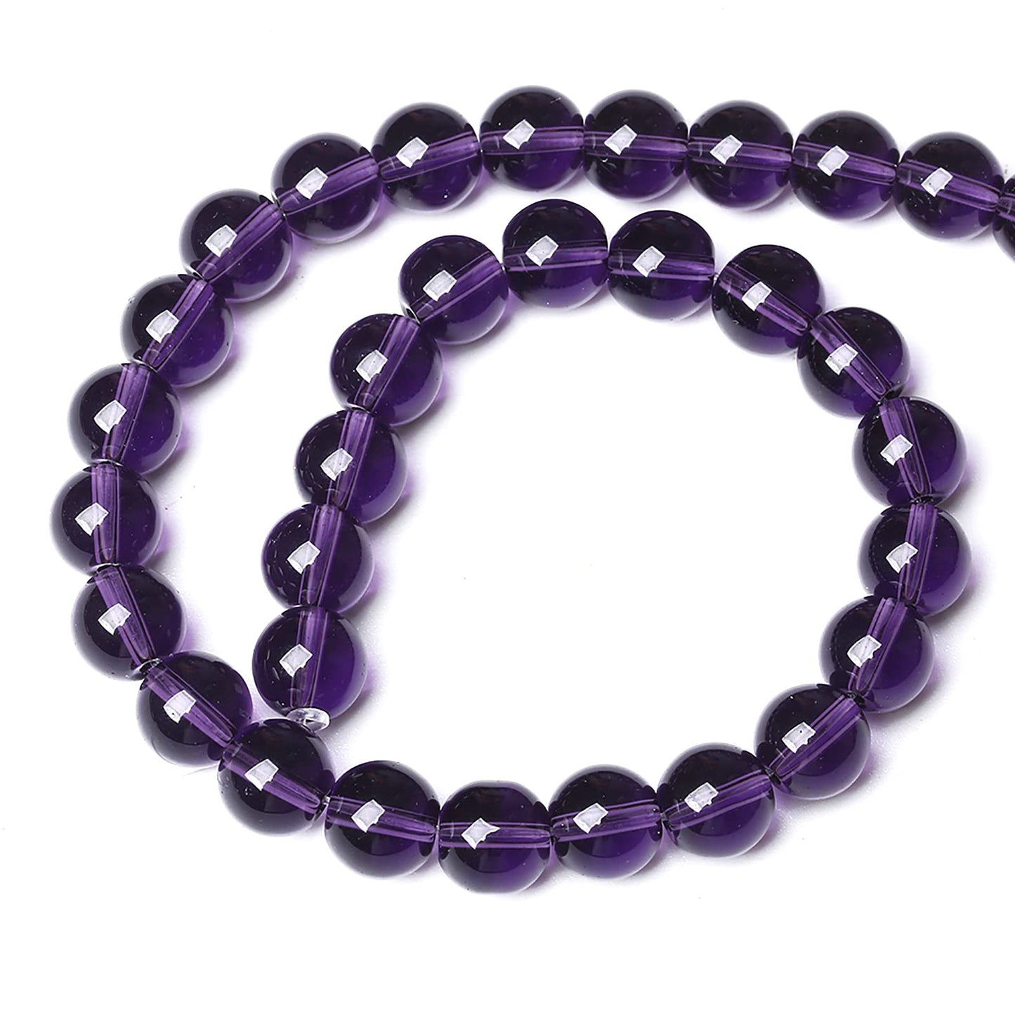 10mm 36pcs Natural Stone Amethyst Purple Glass Beads for Jewelry Making Round Loose Spacer Beads for Jewelry Making DIY Bracelet Necklace Crystal Energy Healing Power Stone (Amethyst Glass, 10mm)