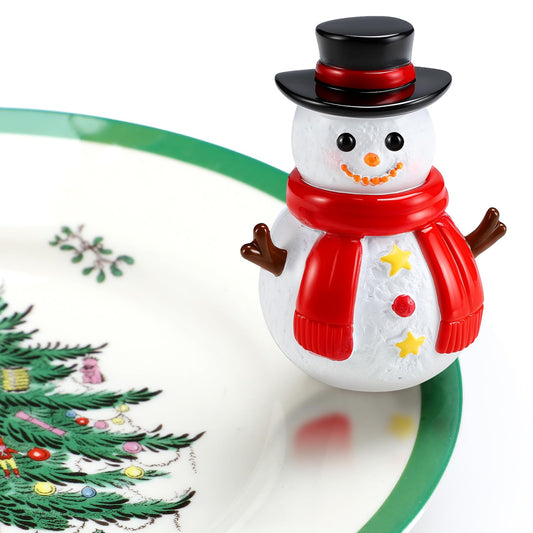 Threehoney Snowman Mini Resin Decorations for Plate Tiny Winter Snowman Decor Hand Painted Festive Holiday Gifts Christmas Party Small Decorative Tabletop Centerpiece Home Office