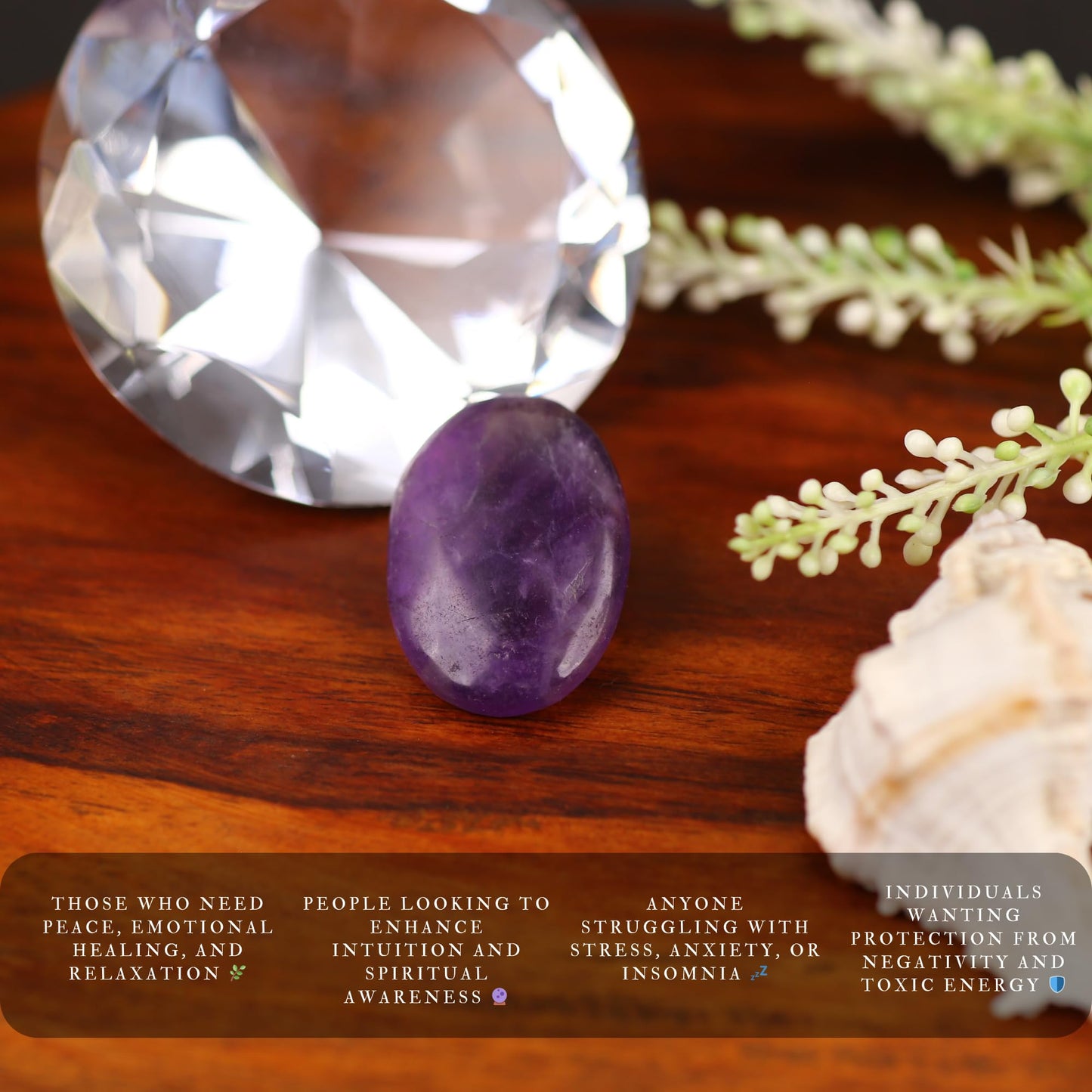 TRRYSTALS Natural Amethyst Zibu Coin | Spiritual Meditation Zibu Token | Gemstone Crystal Sacred Symbol Stone for Mindfulness Decor, Collectible Stone,Meditation Accessory