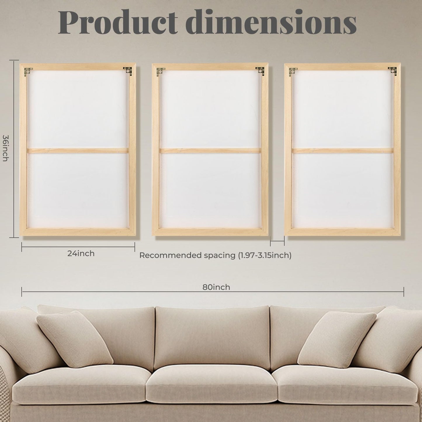 Large 3D Textured Framed Abstract Wall Art for Living Room, 3 Piece Modern Boho Artwork for Walls, Black White Orange Geometric Sandstone Texture Pictures for Hallway Office Home Decor 24x36 In
