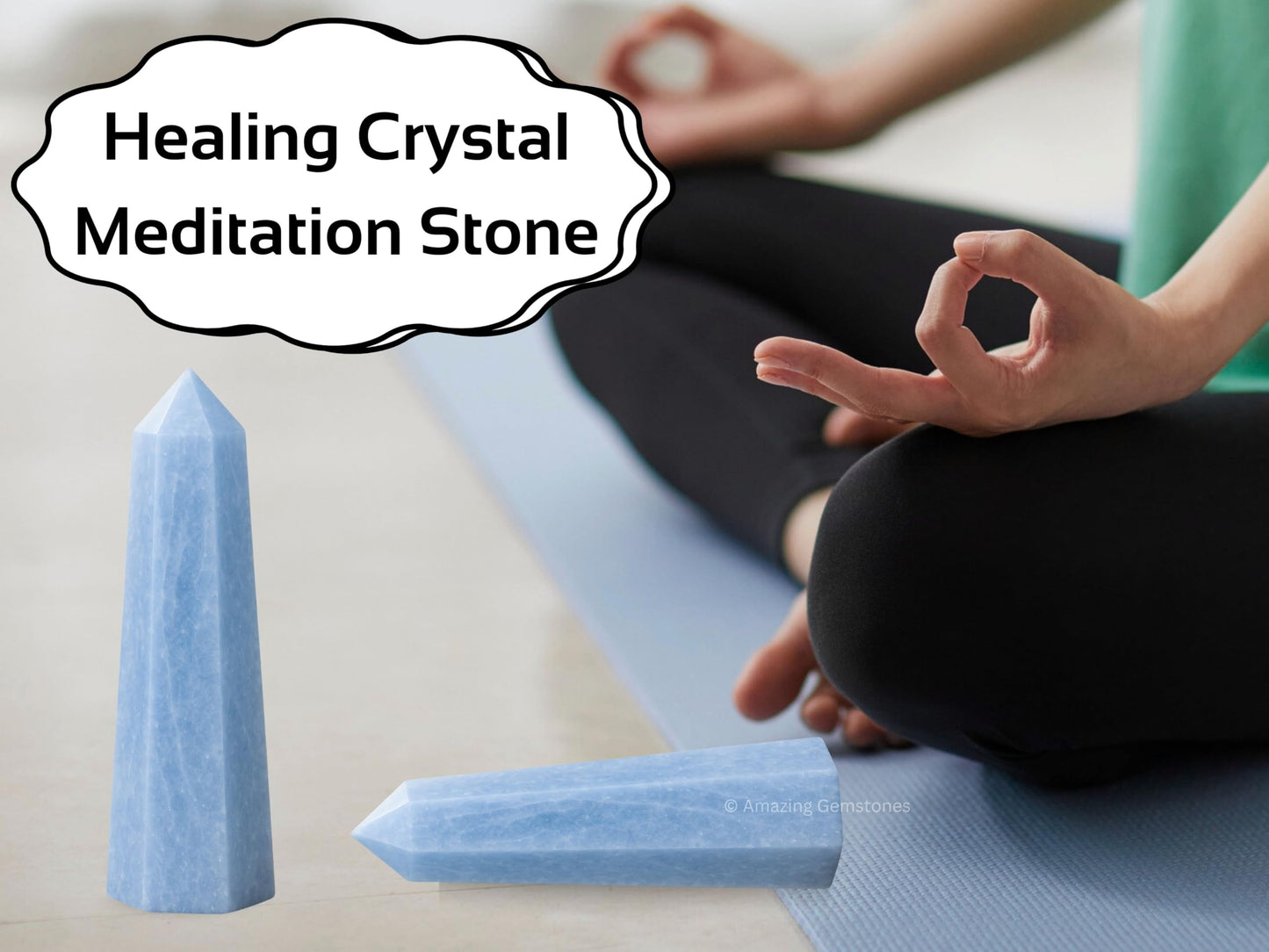 Amazing Gemstone Blue Calcite Celestite Crystal Towers ~ Natural Healing Crystal Point Obelisk for Reiki Healing and Crystal Grid (2" to 3" Inch)