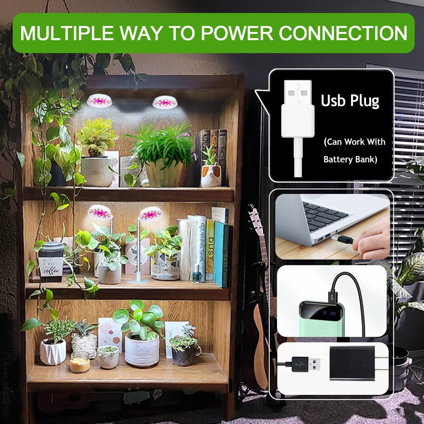 Abonnyc Grow Light Plant Growing Lamp Full Spectrum with White Red LEDs for Indoor Plants, Height Adjustable 7-22 Inch,Auto On Off Timing Idea for Small Plant Light,Seedlings, Plant Shelf