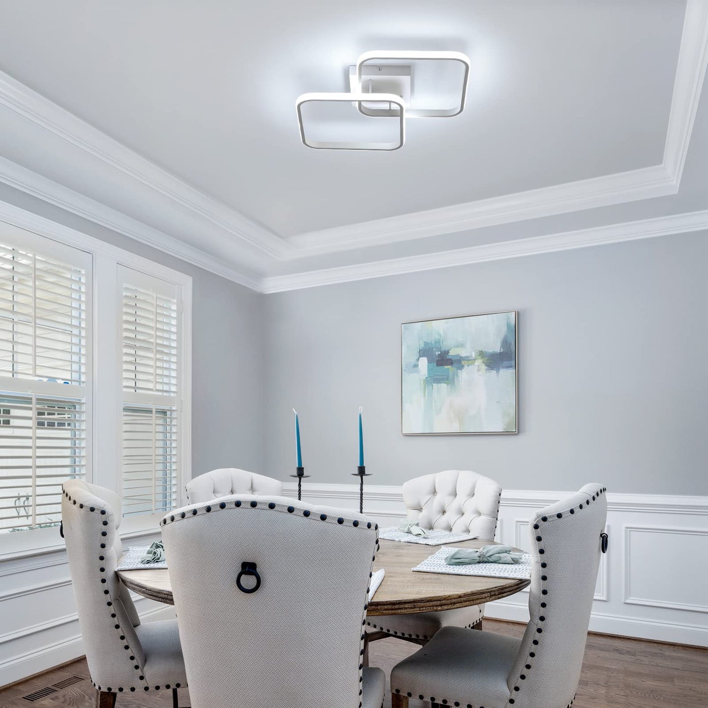 DELIPOP 23 Inch Modern LED Ceiling Light, 42W 6500K Flush Mount Ceiling Light, Acrylic Ceiling Lamp for Hallway, Living Room, Dining Room, Kitchen, Bedroom