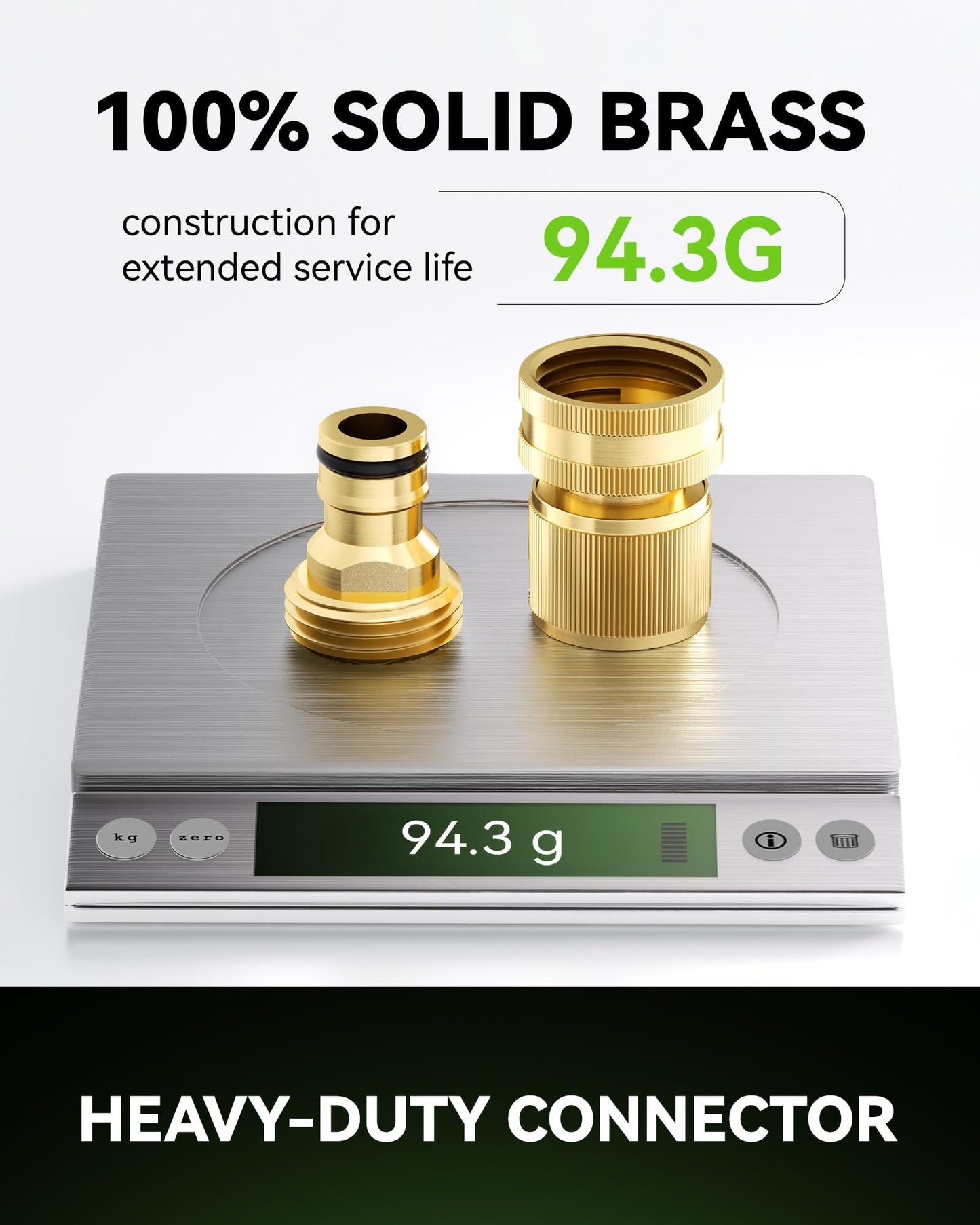 RainPoint Quick Connect Hose Fittings 3/4" GHT - Solid Brass Garden Hose Connectors, No-Leak Design & Universal Fit for Instant Connection (4 Sets)