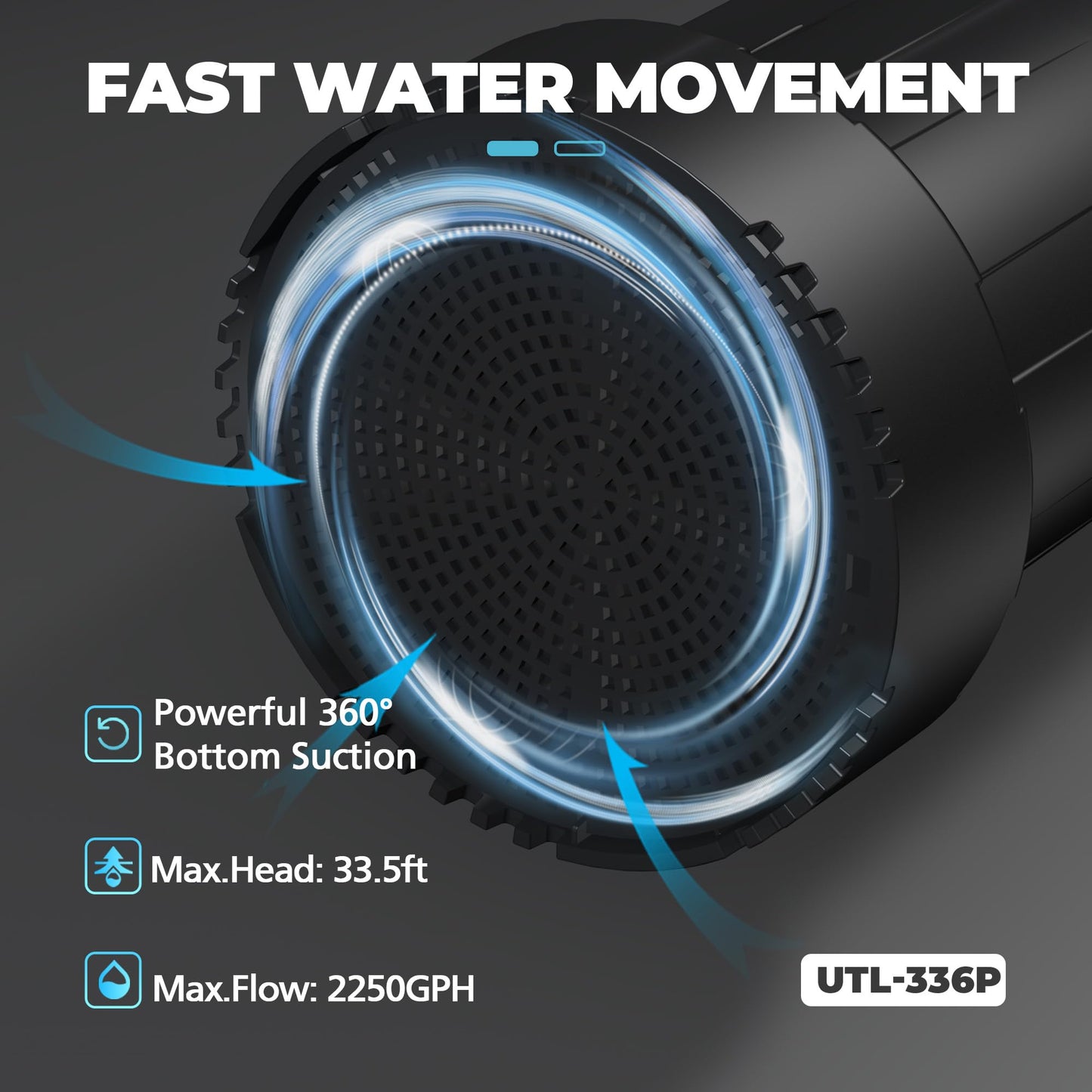 BOMGIE 1/3 HP Submersible Water Pump, 2250GPH Thermoplastic Sump Pump Basement Portable Electric Utility Water Pump Removal for Pool Draining Basement Hot Tubs Garden Pool Cover Pond