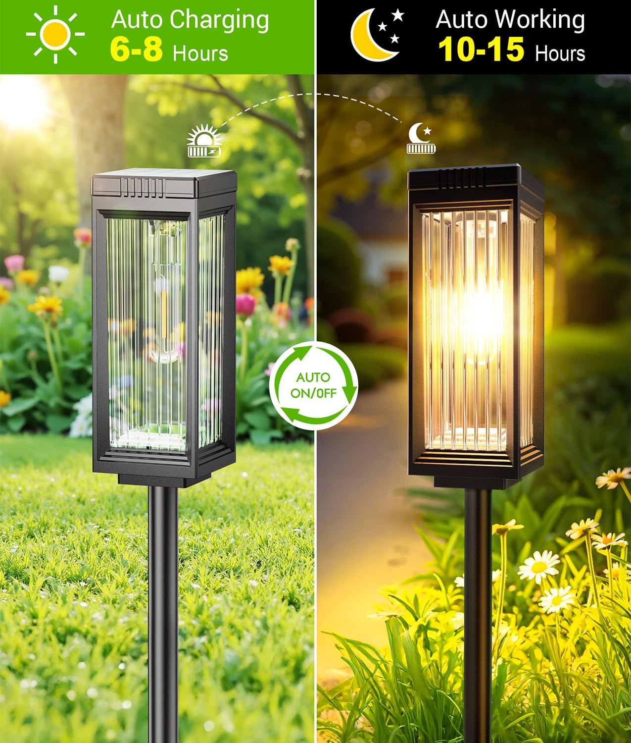 ELECLINK Solar Pathway Lights Outdoor, 8 Pack Upgraded Solar Lights Outdoor Waterproof, Bright Up to 15 Hrs Auto On/Off Garden Light for Yard Patio Lawn Path Walkway Driveway Outside Decor