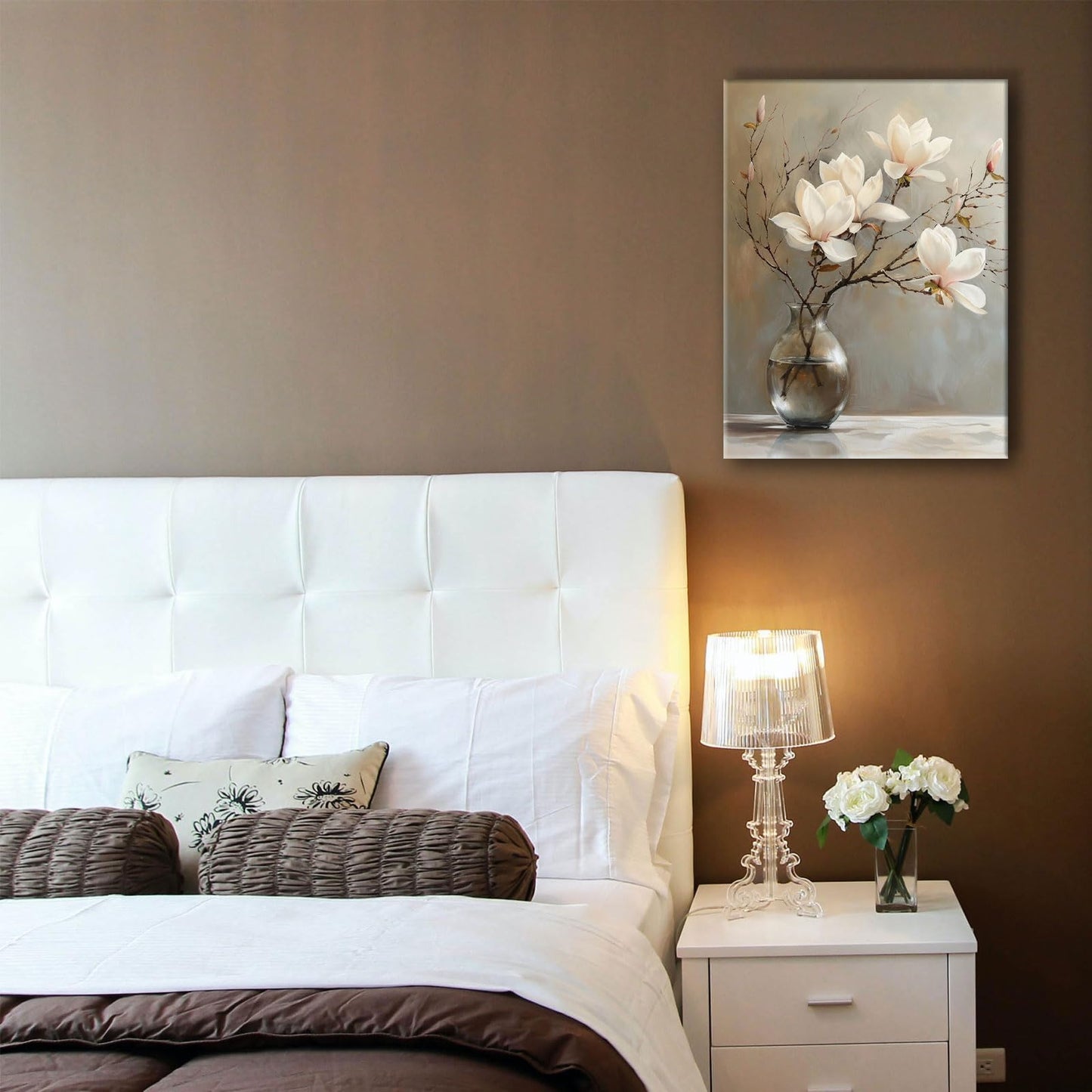 daktenn Floral Canvas Wall Art Bathroom Wall Art Pictures Wall Decor Home Decor Wall Decor for Bedroom Livingroom 12x16 Inches