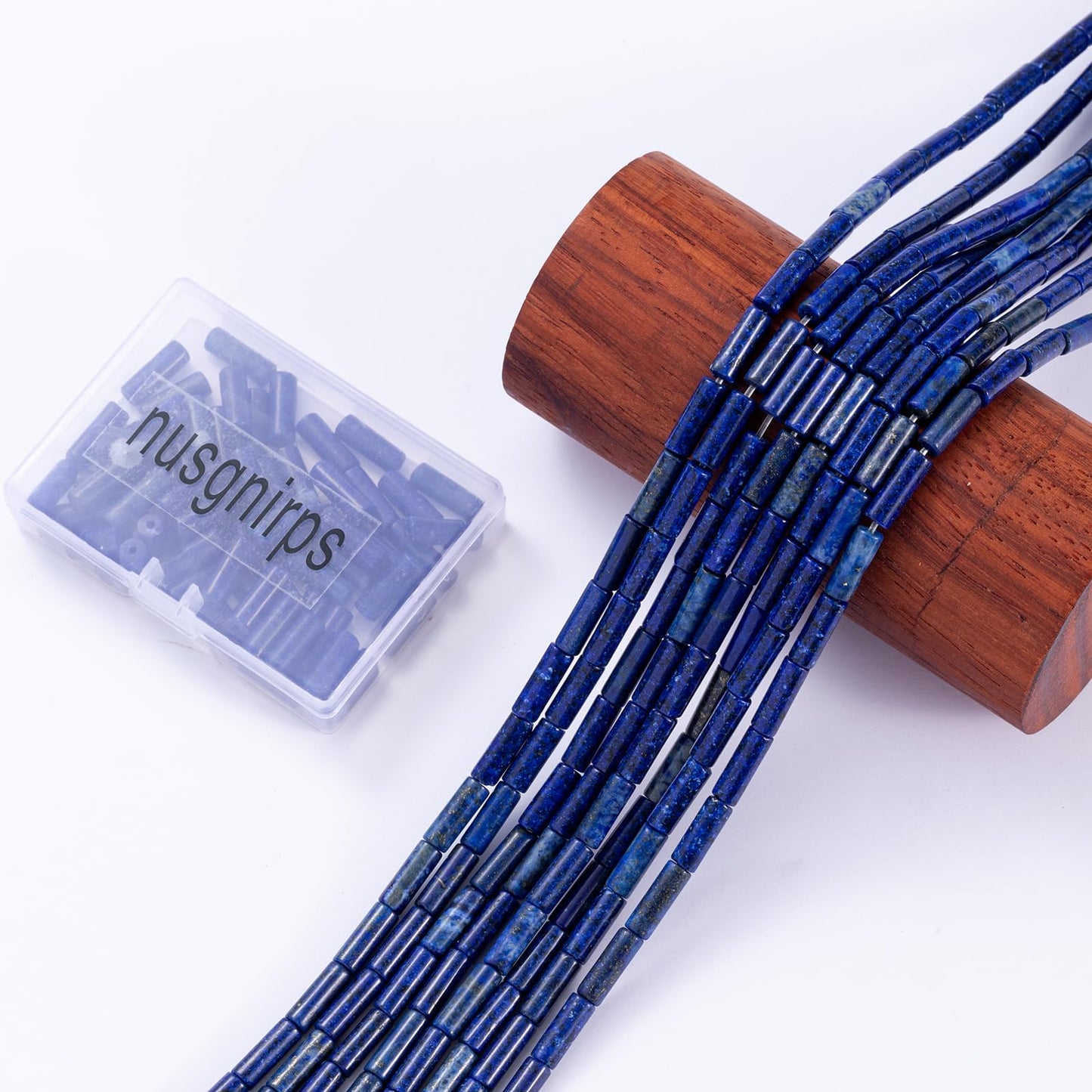 Natural Lapis Lazuli Cylinder Tube Beads 4x13mm 38cm/str Loose Semi Gemstone Stone Beads for Making Bracelets Necklace Earrings