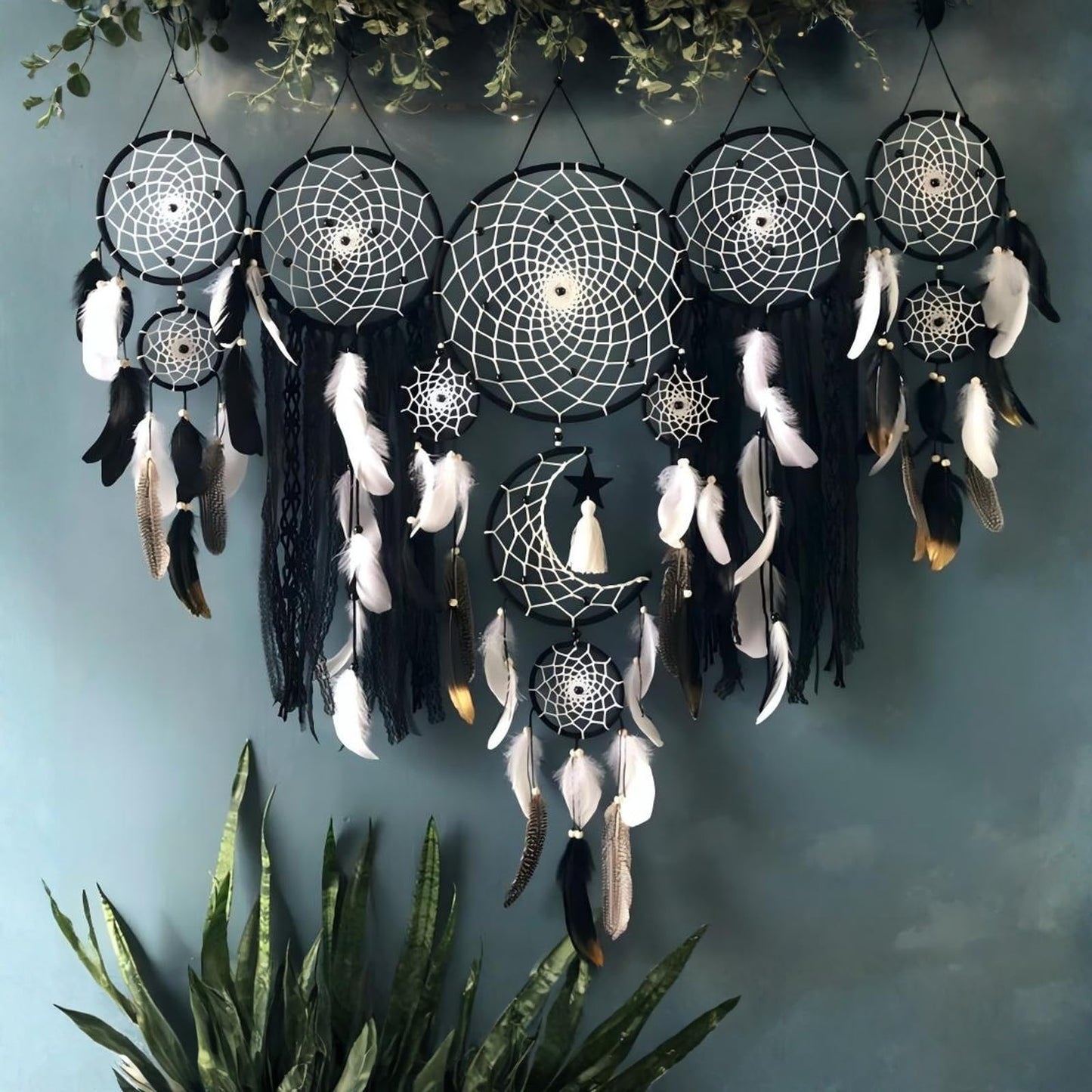Dream Catcher Wall Decor,Large Boho Dream Catcher with Luxurious Feathers & Beads, Handmade Wall Hanging for Bedroom,Living Room, Gift Ready for Girls & Adults (Pink)