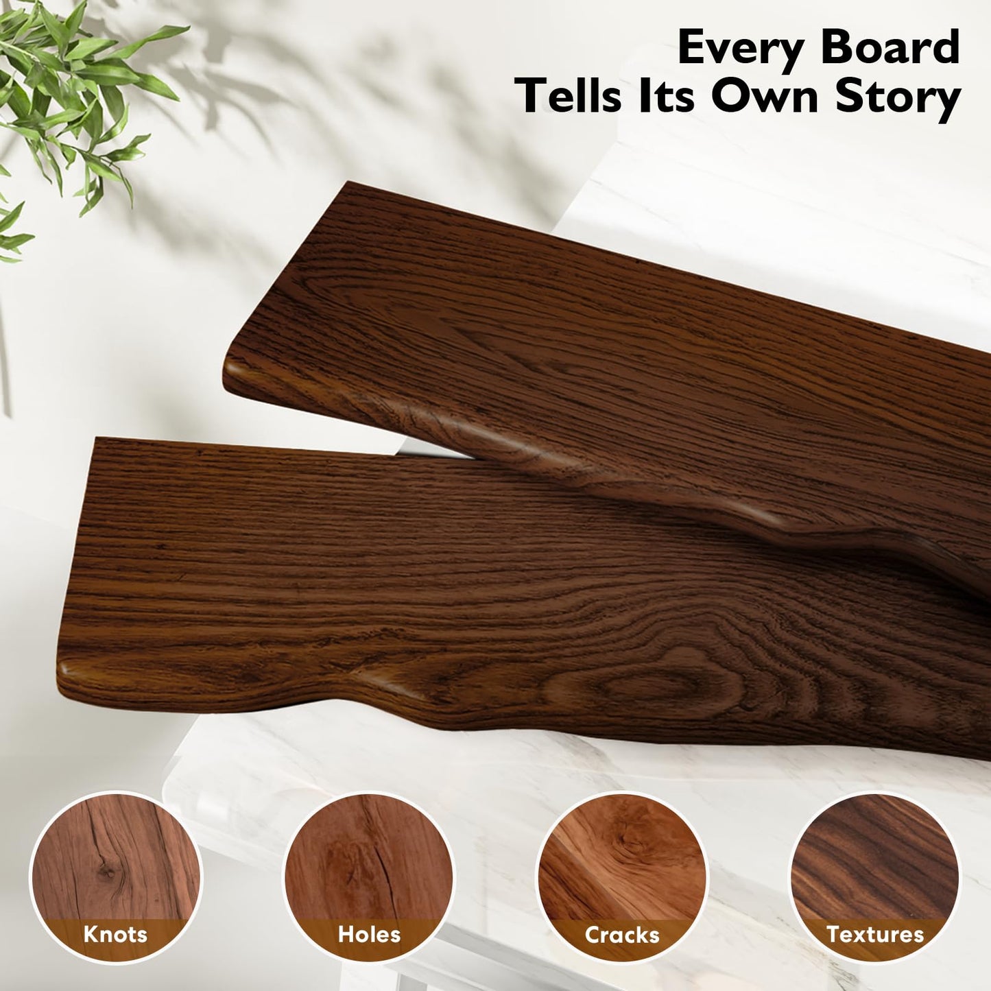 Avytronx Solid Wood Live Edge Floating Shelves Set of 2 – 24" Rustic Wall Shelf with Hidden Bracket System, Wall Mounted Shelves for Bathroom, Kitchen, Living Room, Bedroom (Walnut)