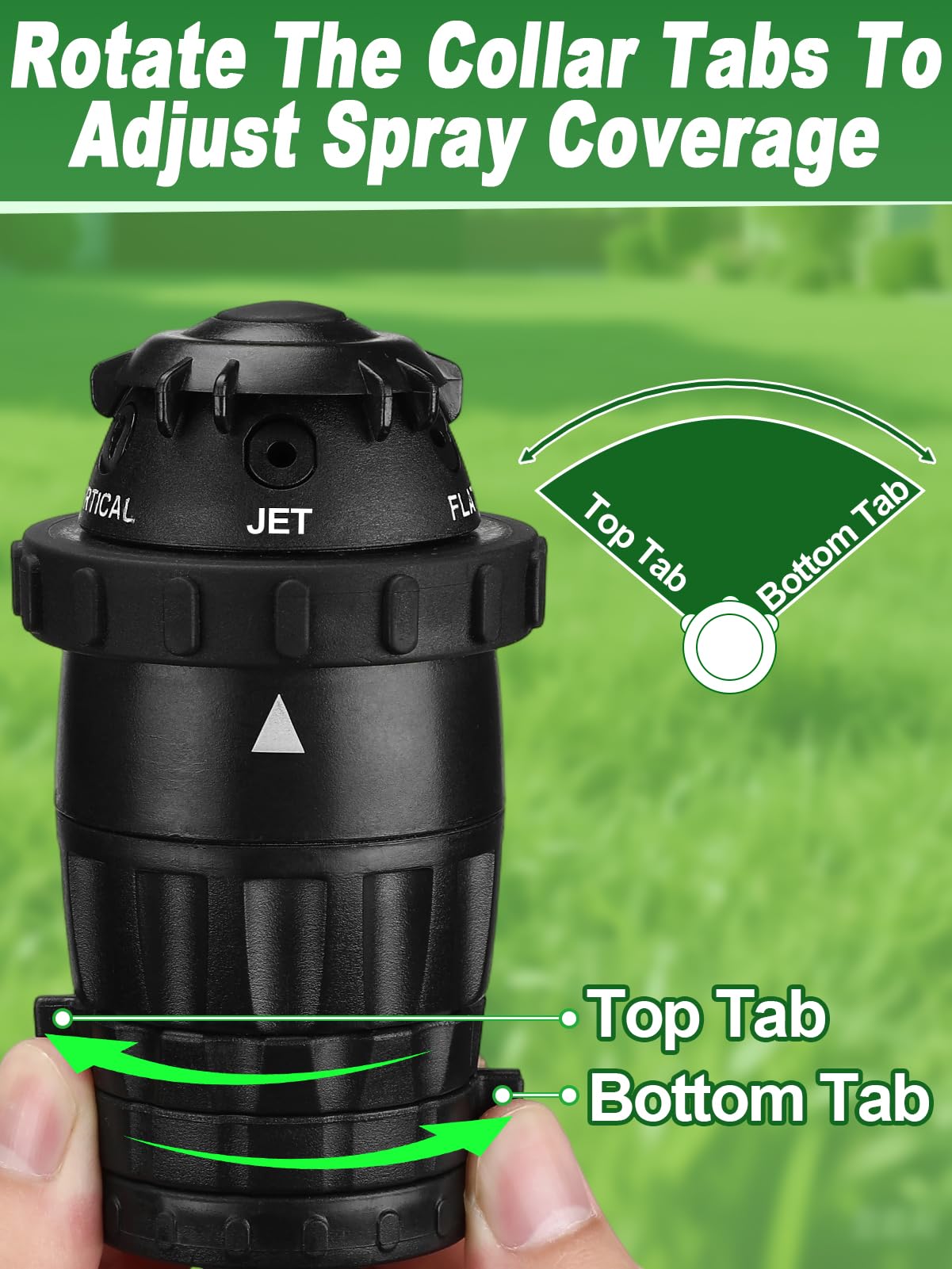 Sprinklers for Yard with Sturdy Zinc Alloy Base - Adjustable Spray Coverage & 5 Spray Patterns Lawn Sprinkler, Efficient Irrigation System for Medium Garden