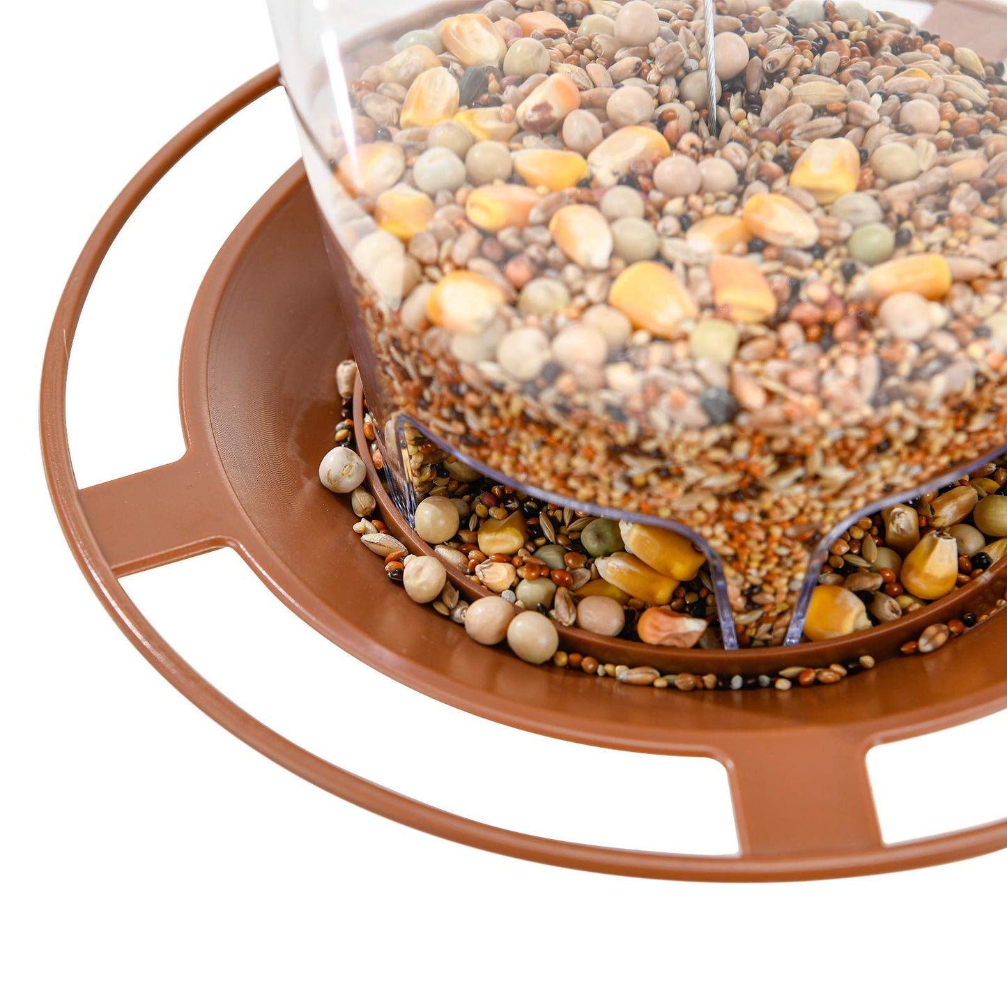 Hanizi Bird Feeder Outdoor Hanging for Wild Bird Seed, Brown
