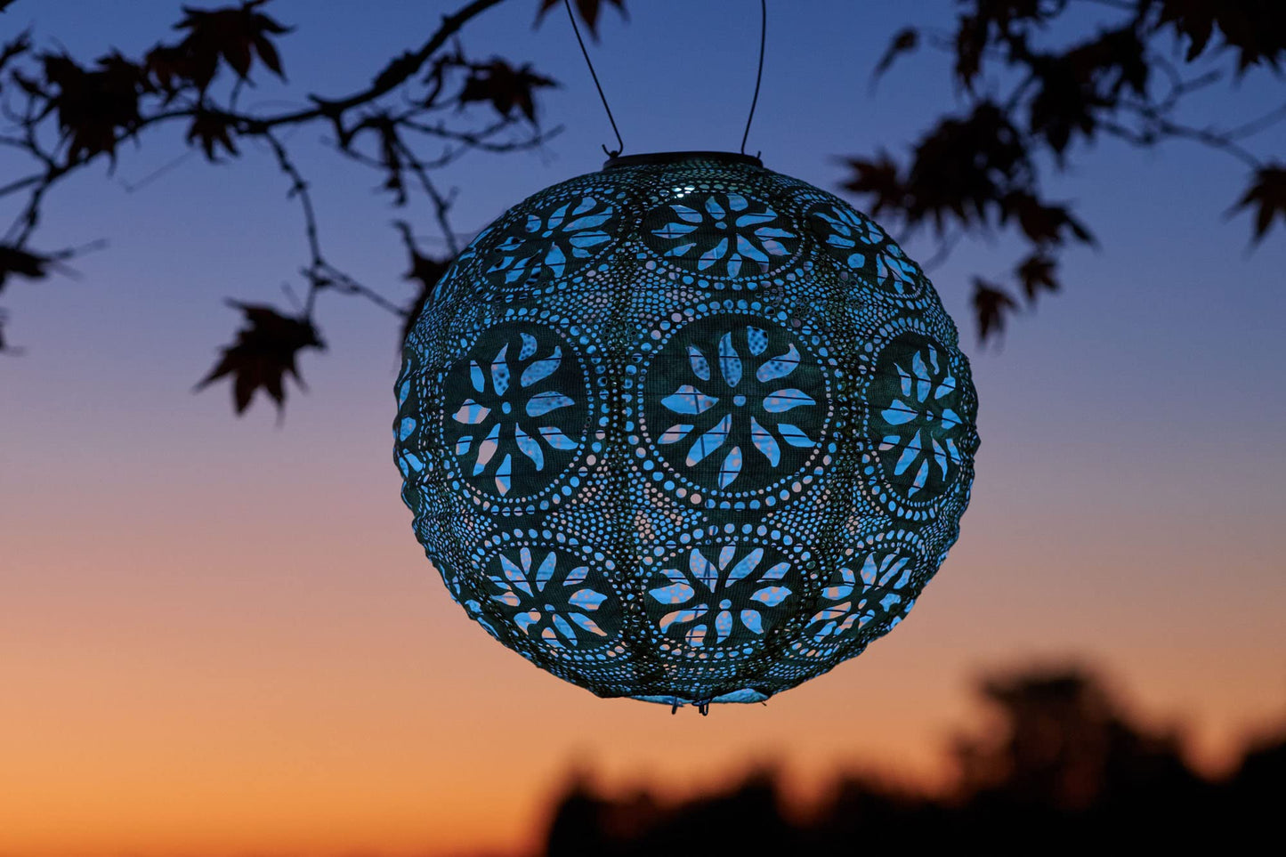Allsop Home & Garden Soji Stella Boho Outdoor Weatherproof Tyvek® Hanging Solar Lantern. Dual White LEDs and Stainless Steel Easy to Hang Frame.