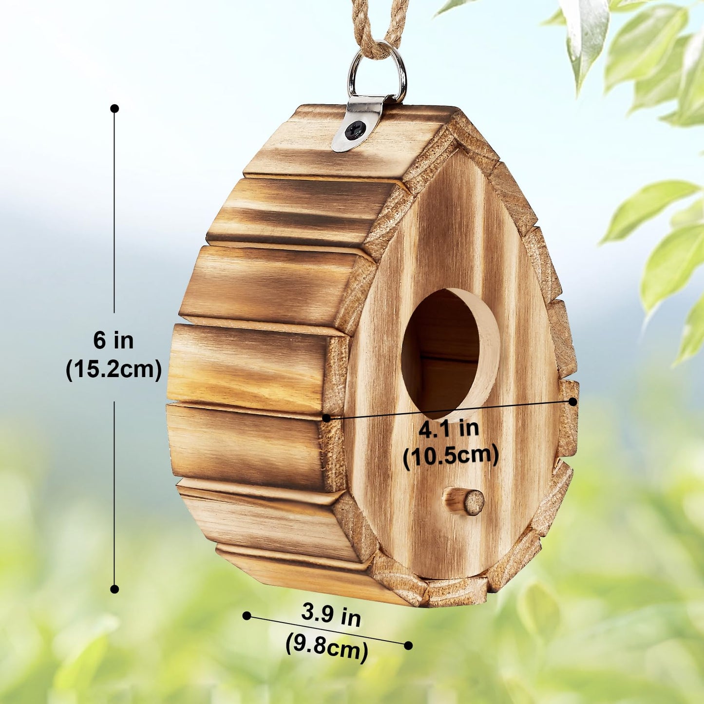CLACKIBUKVYZ Hummingbird House,Wooden Birdhouse for Outside,Hanging Small Bird Houses,Wild Bird Nesting Box Outdoor Bird House for Bluebird,Finch,Cardinals