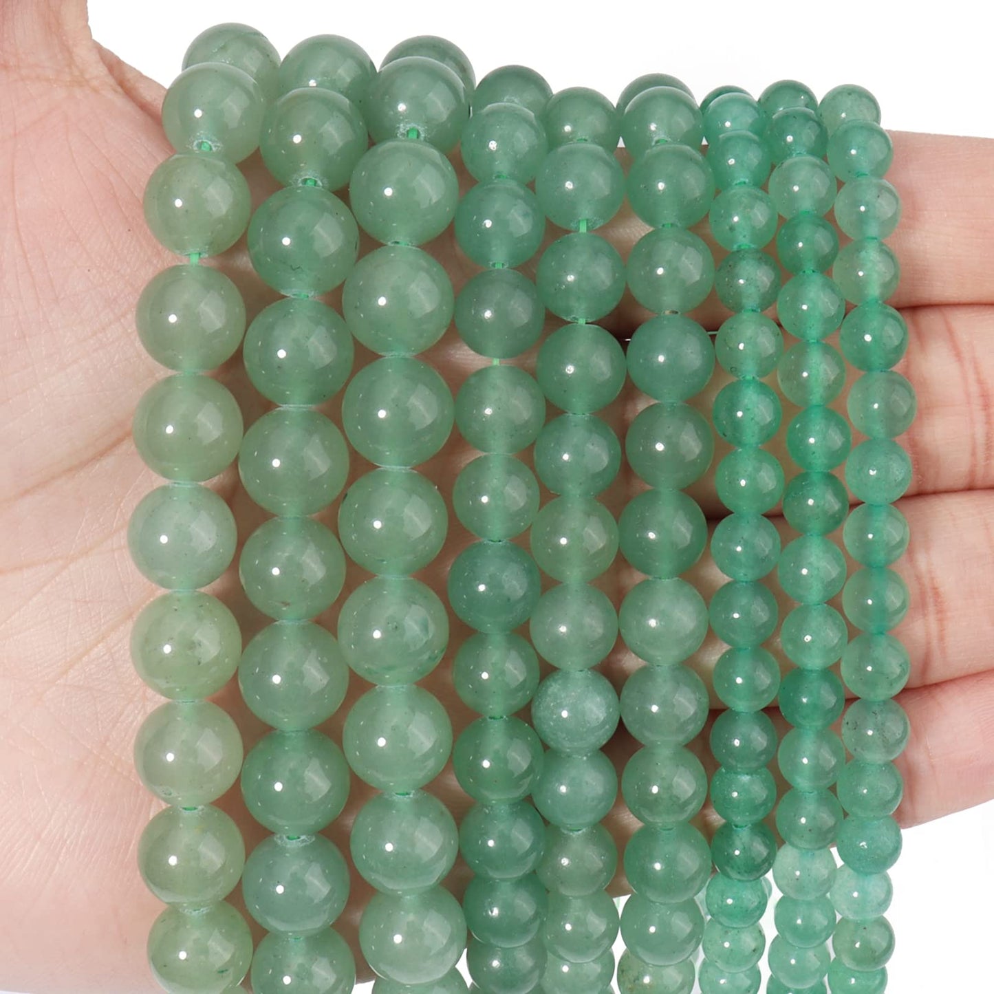 45pcs 8mm Natural Stone Beads Green Aventurine Beads Energy Crystal Healing Power Gemstone for Jewelry Making, DIY Bracelet Necklace