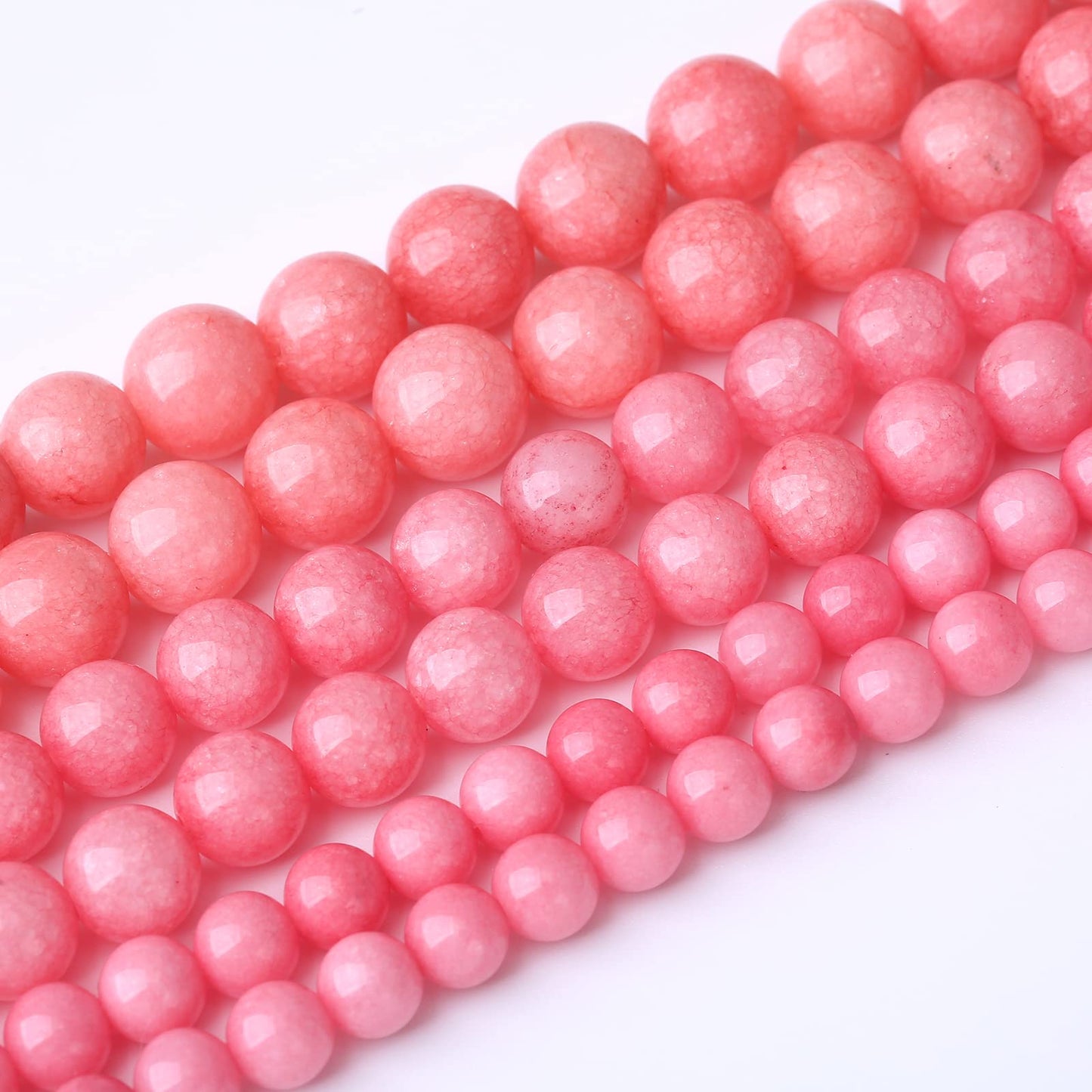 60PCS 6MM Natural Pink Jade Stone Beads Energy Healing Beads for DIY Jewelry Bracelet Necklace Making for Jewelry Making15Inch