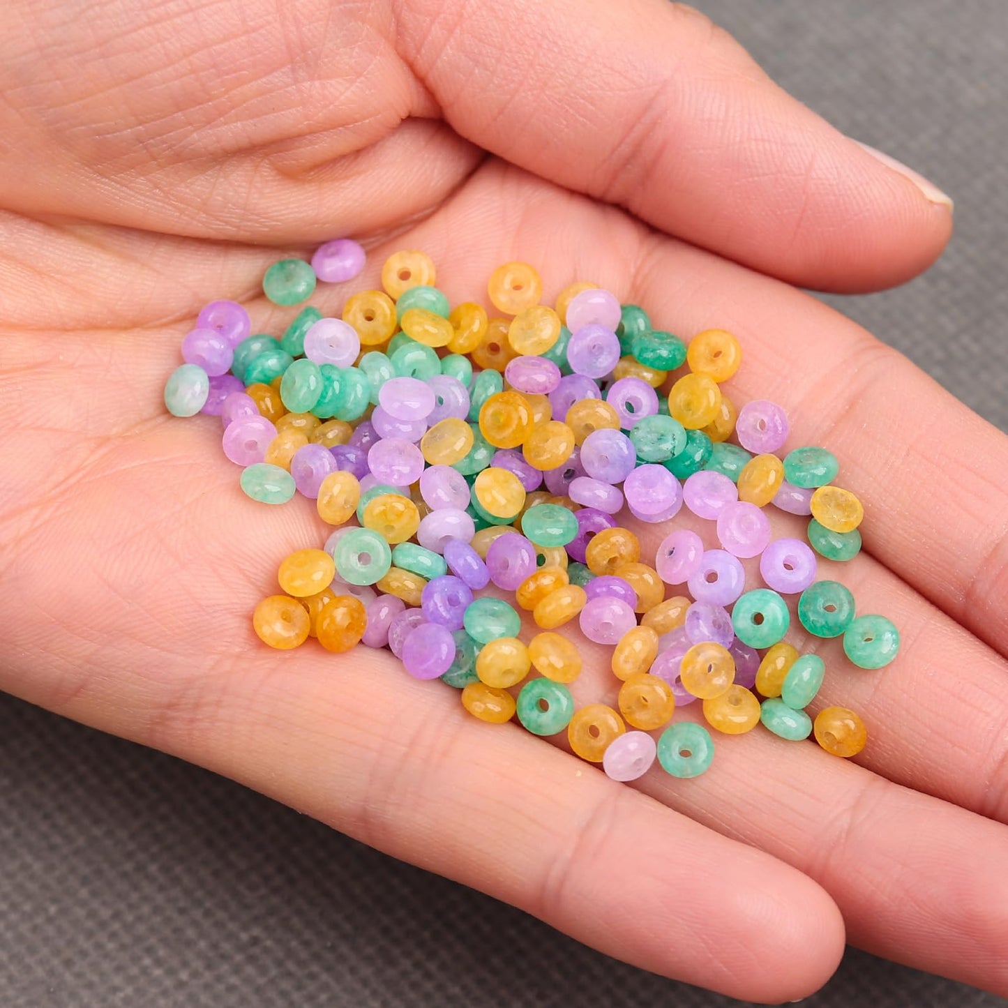 BONNY BOXX 1 Strand (150PCs) Natural 2 * 4mm Colorful Rondelle Beads, Natural Abacus Disk Stone Beads Loose Spacer Gemstone for DIY Bracelet Necklace Jewelry Making