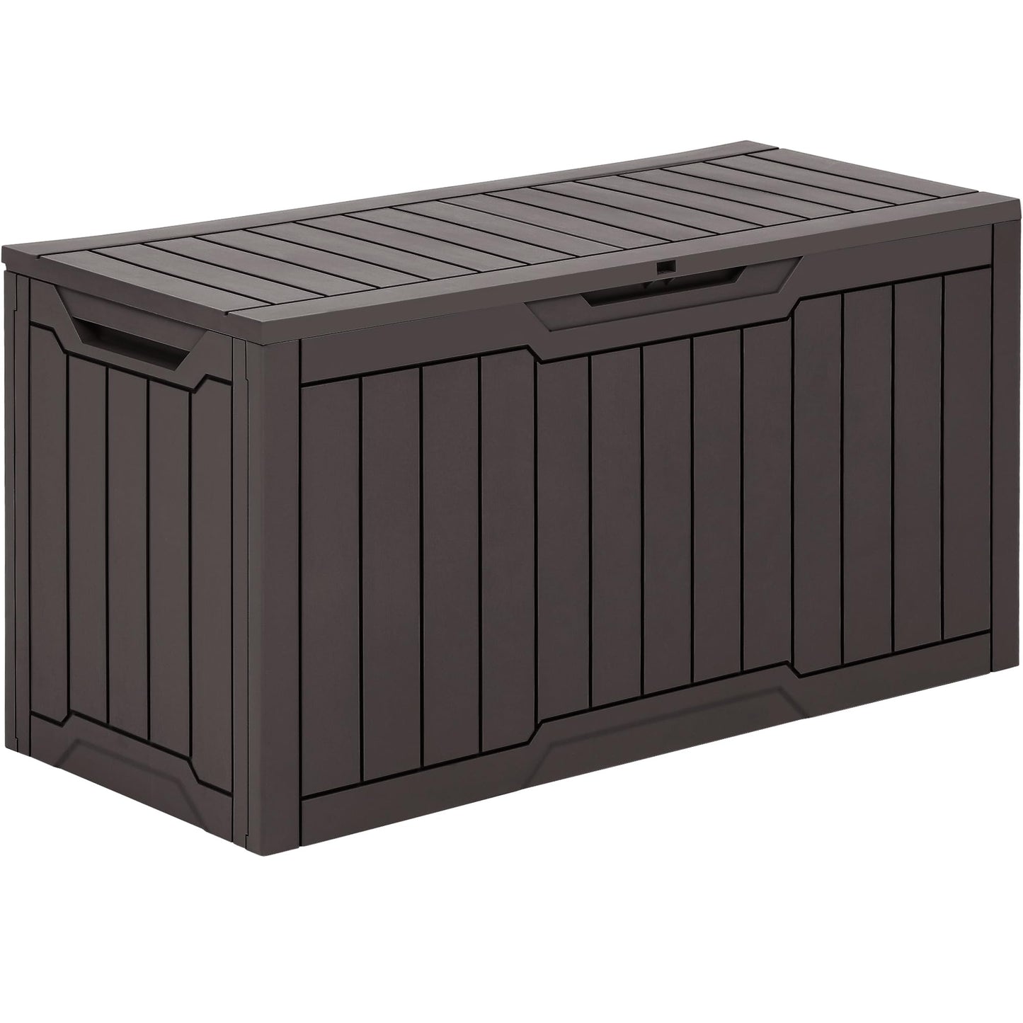 YITAHOME 80 Gallon Outdoor Storage Box, Large Water Resistant Resin Deck Box, Indoor Outdoor Lockable Storage Container for Patio, Garden, Cushions, Tools, Equipment (Dark Brown)